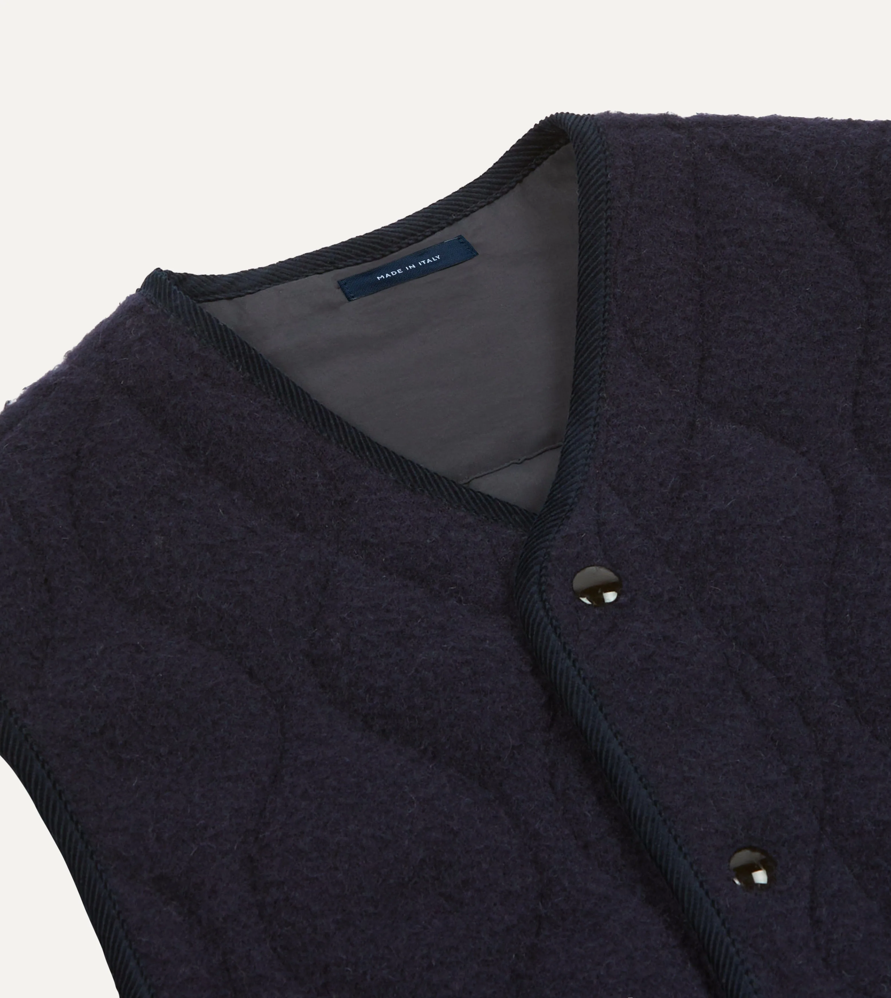 Navy Quilted Casentino Snap Vest sold by Drake's London product image thumbnail 3