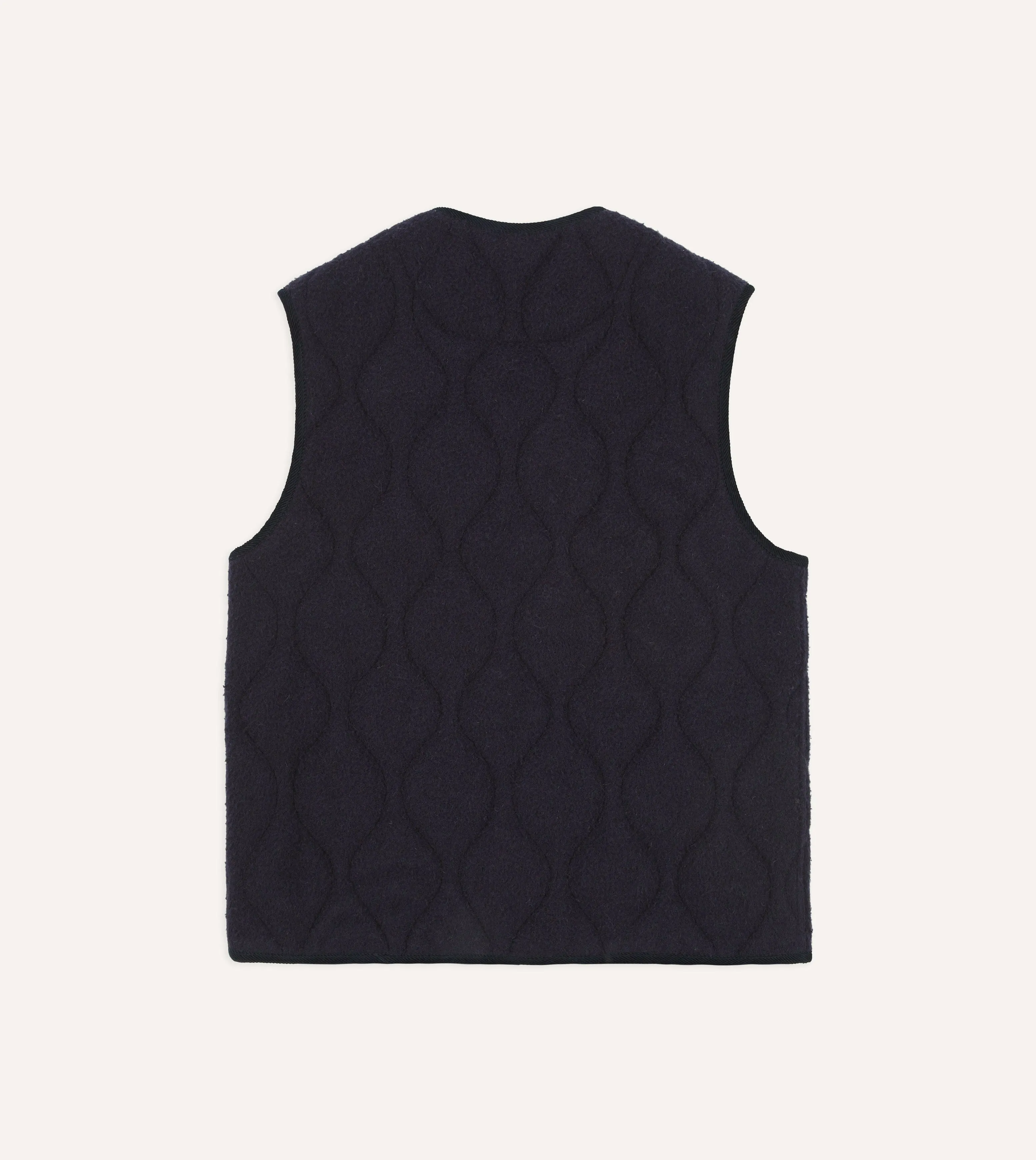 Navy Quilted Casentino Snap Vest sold by Drake's London product image thumbnail 5