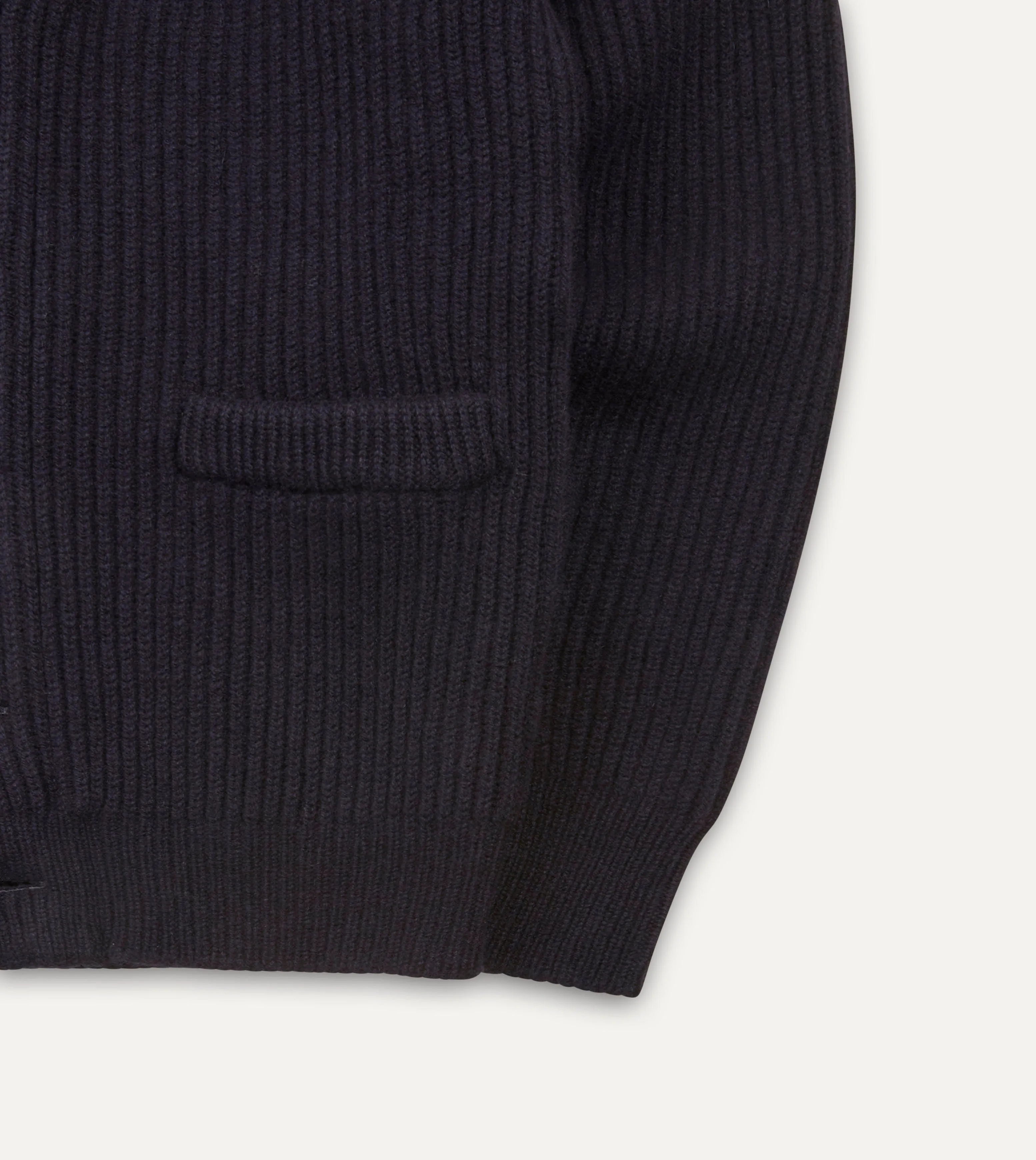 Navy Lambswool Shawl Collar Cardigan sold by Drake's London product image thumbnail 5