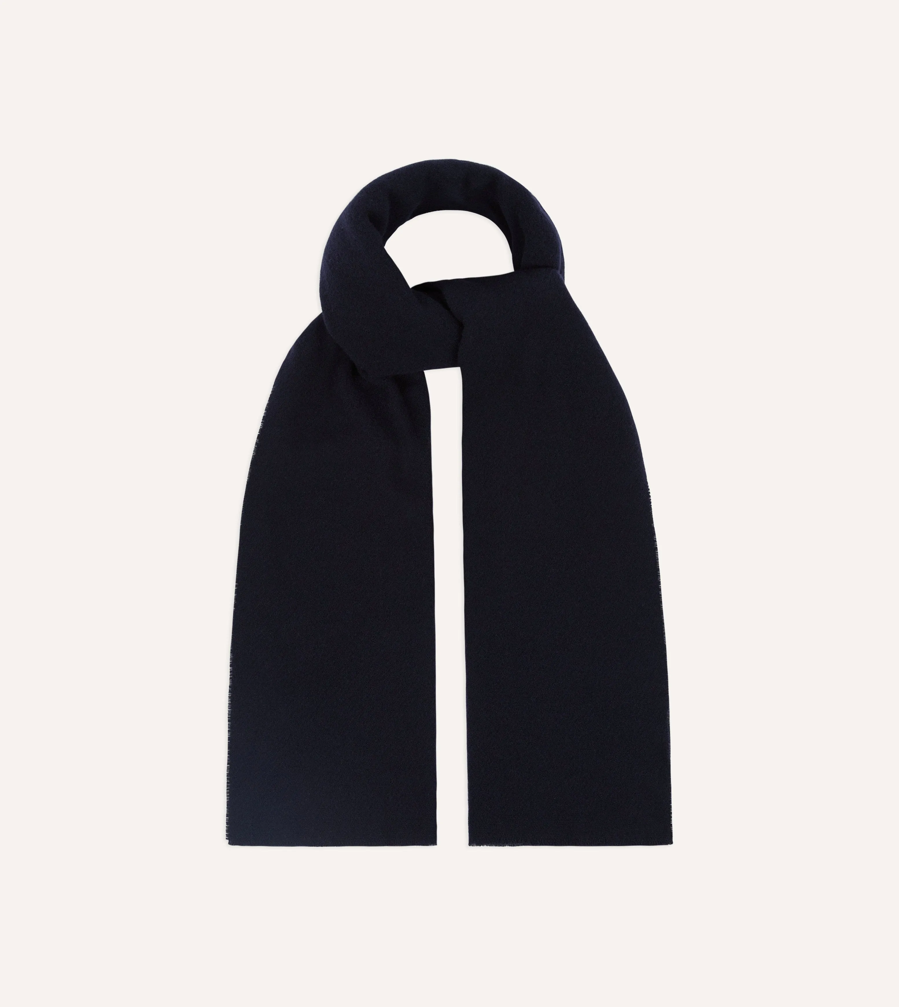 Navy Solid Wool Scarf sold by Drake's London product image thumbnail 4