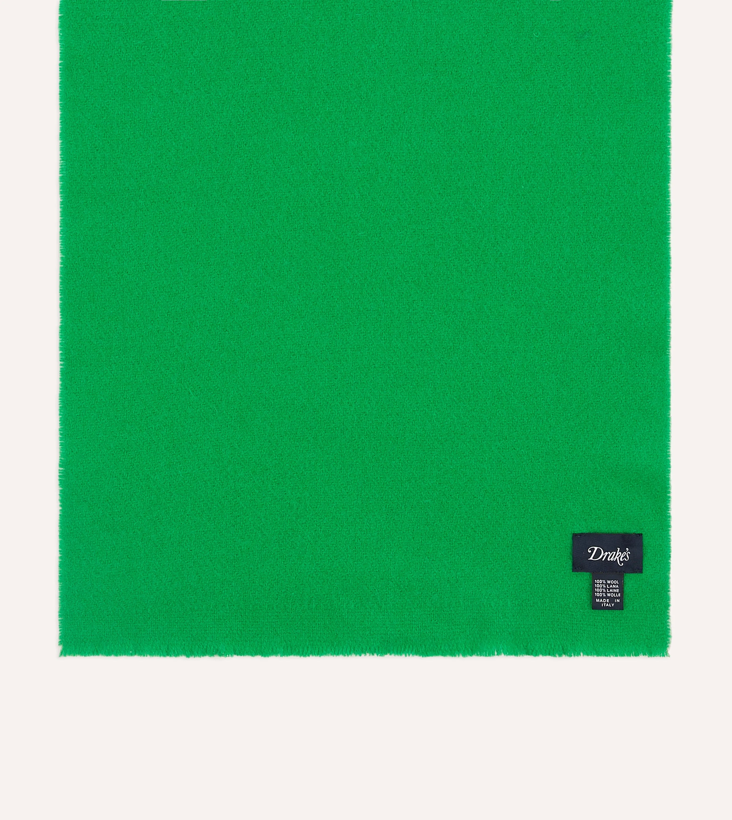 Green Solid Wool Scarf sold by Drake's London product image thumbnail 3