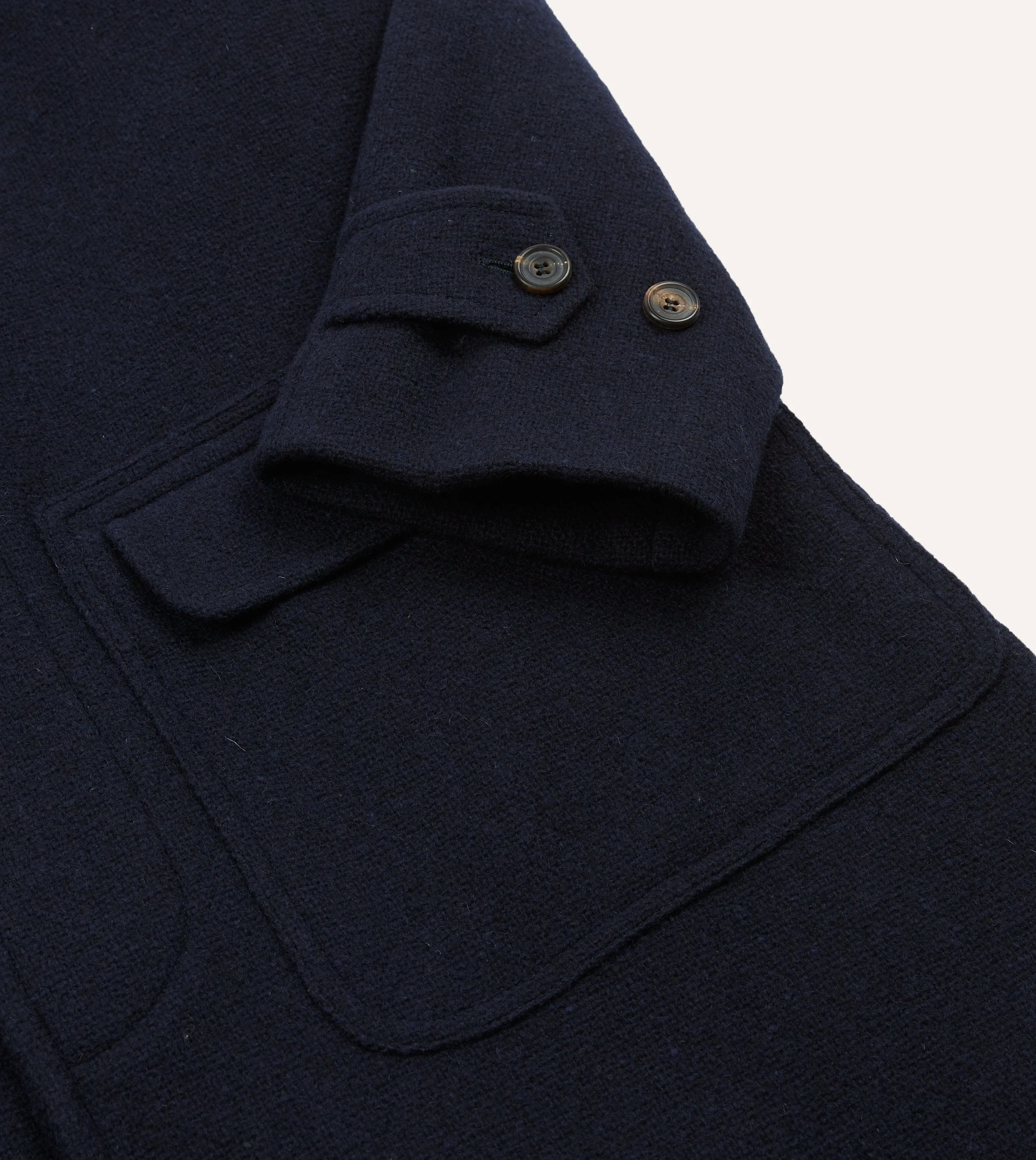 Navy Wool Raglan Coat sold by Drake's London product image thumbnail 4
