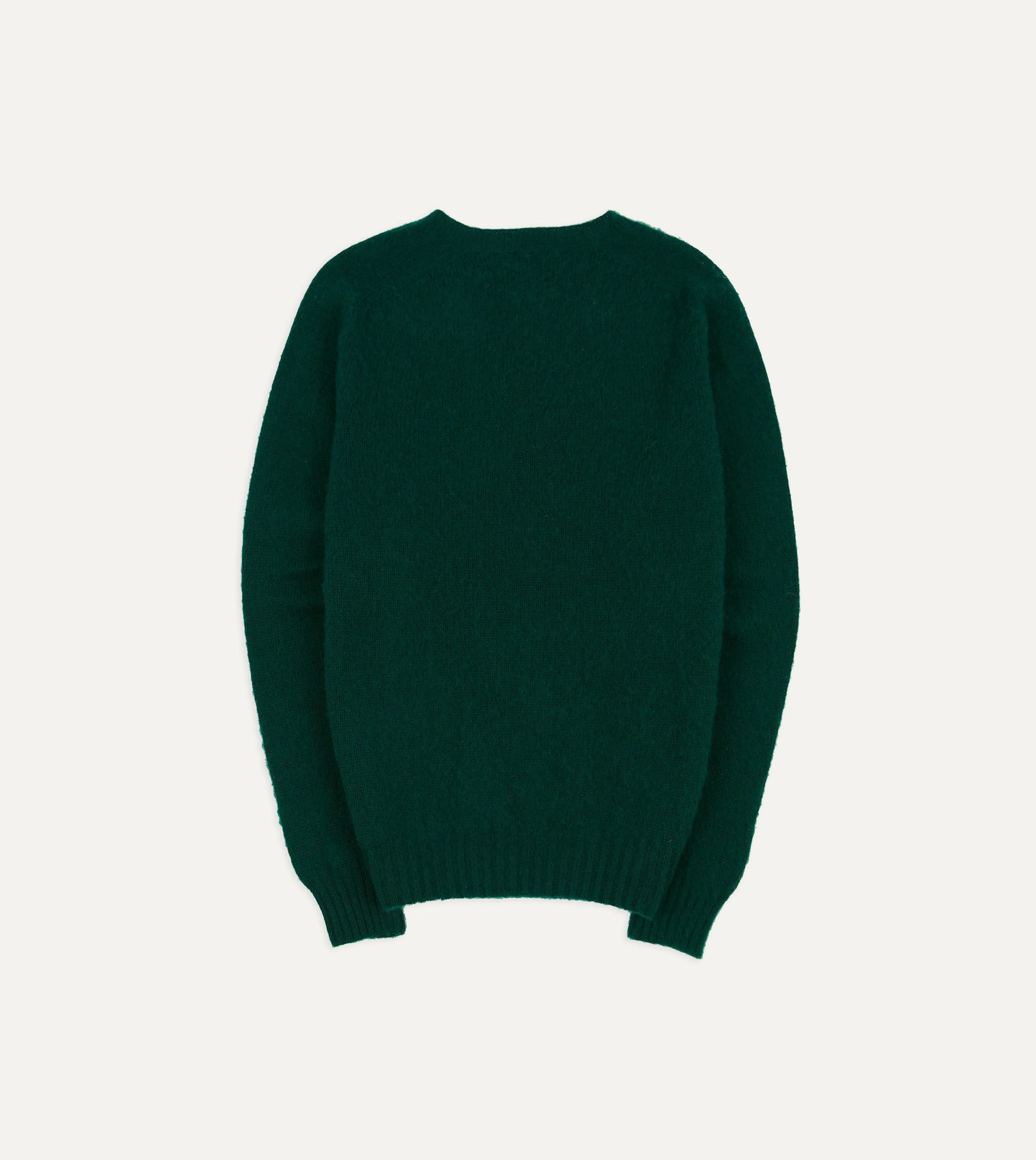 Forest Green Brushed Shetland Crew Neck Jumper sold by Drake's London product image thumbnail 5