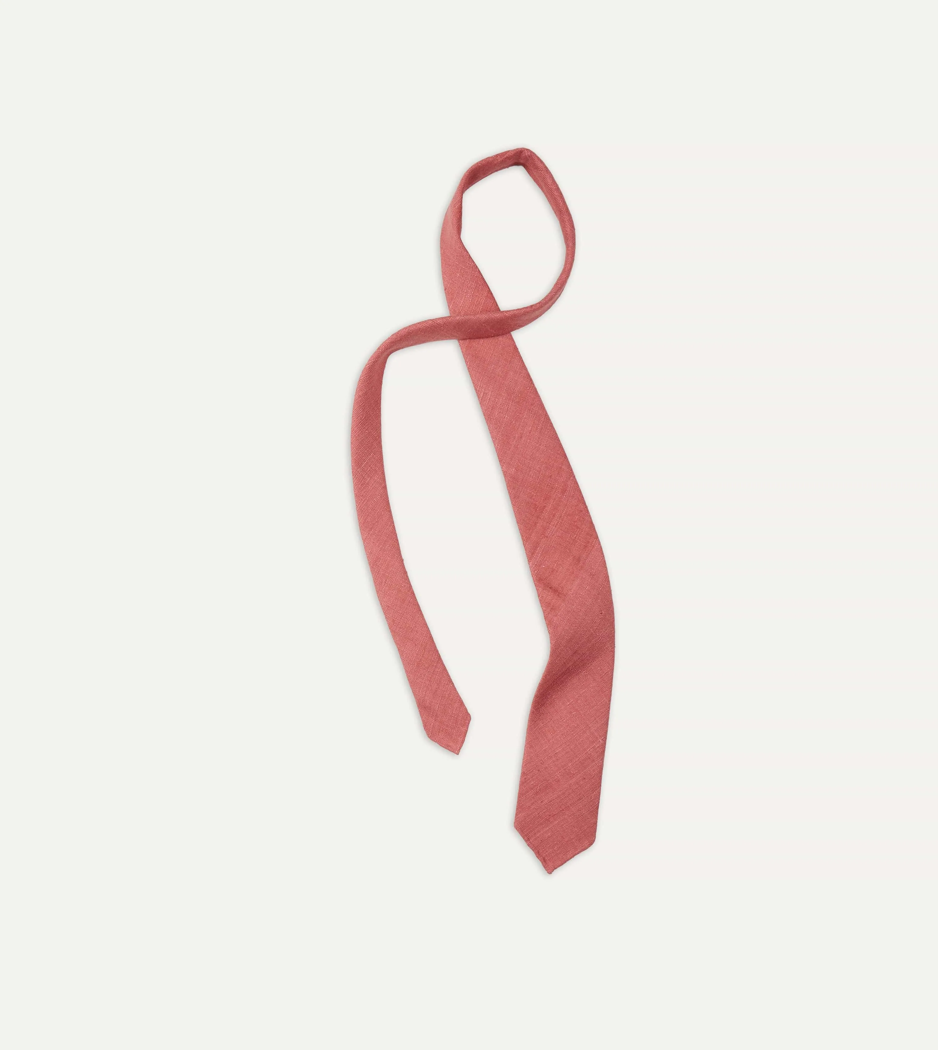 Pink Tussah Hand Rolled Silk Tie sold by Drake's London product image thumbnail 4