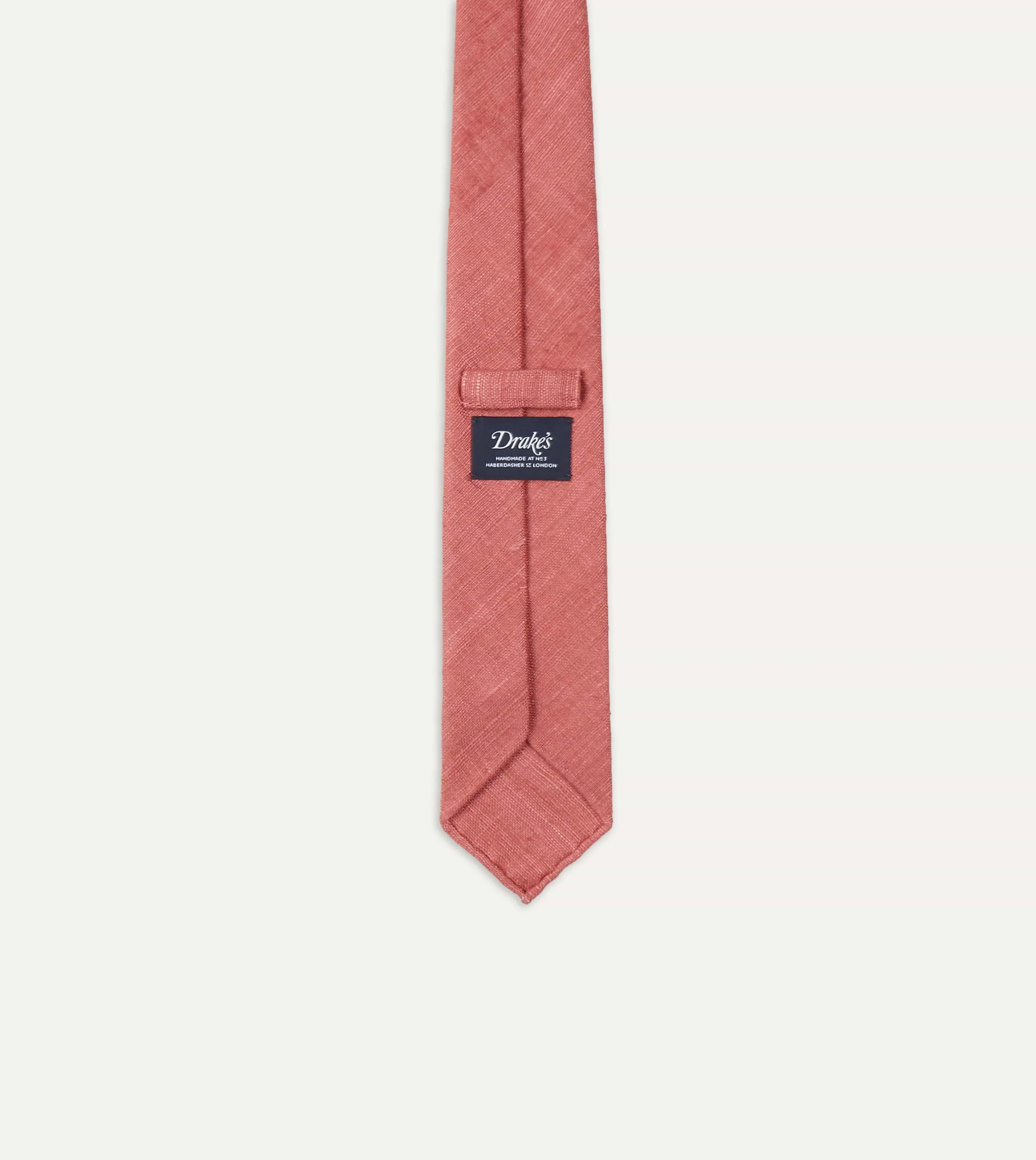 Pink Tussah Hand Rolled Silk Tie sold by Drake's London product image thumbnail 5