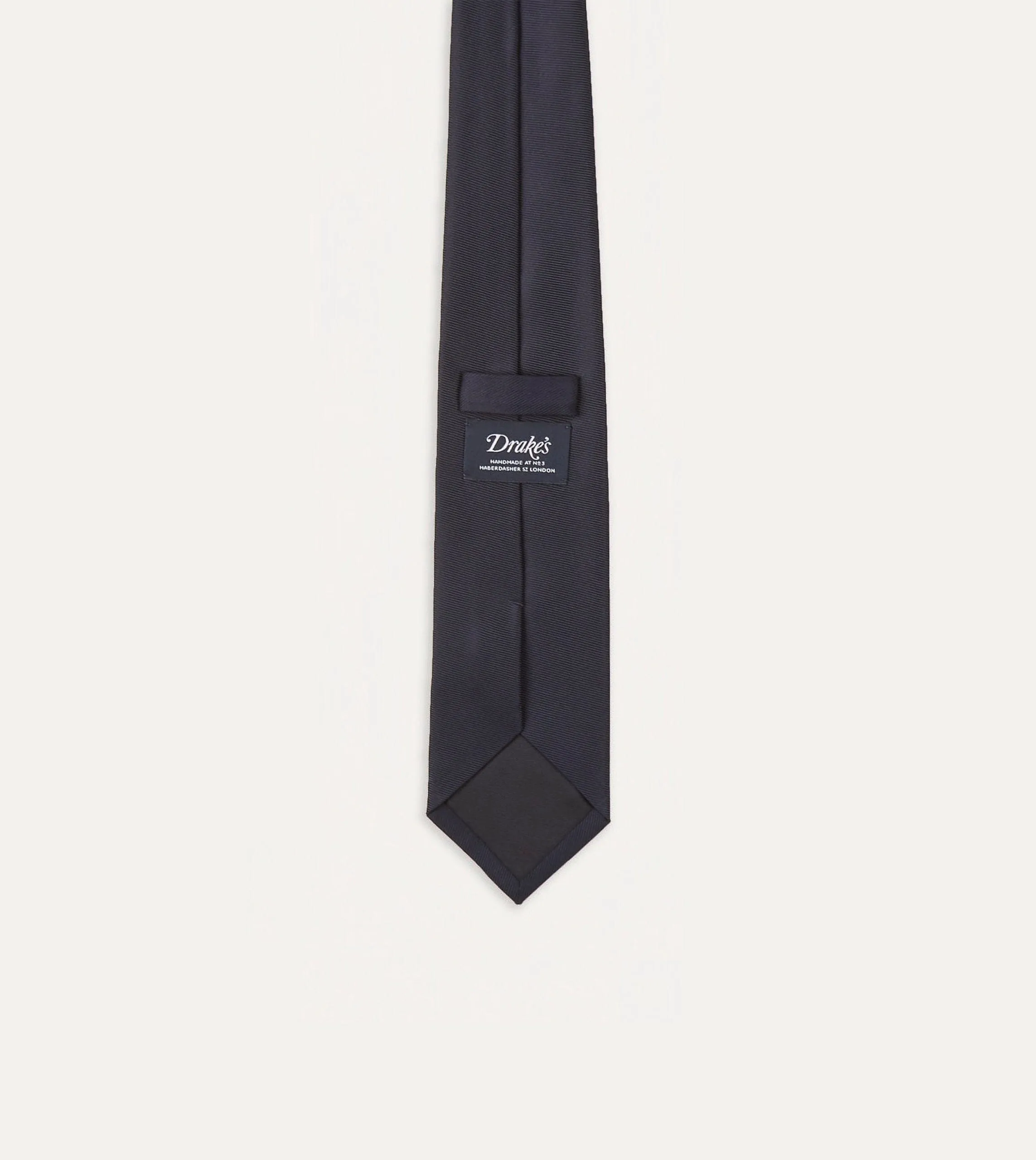 Navy Silk Twill Tipped Tie sold by Drake's London product image thumbnail 5