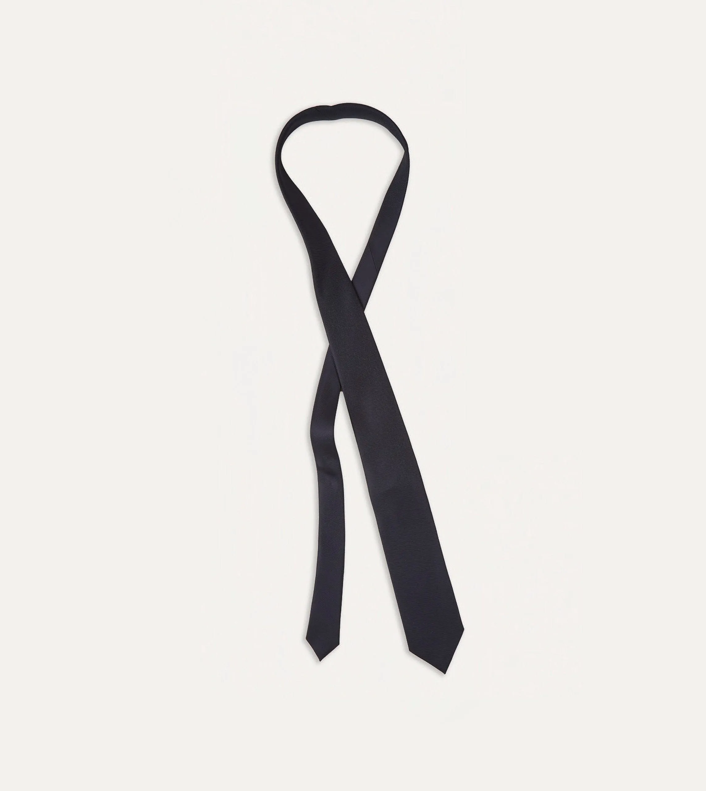 Navy Silk Twill Tipped Tie sold by Drake's London product image thumbnail 4