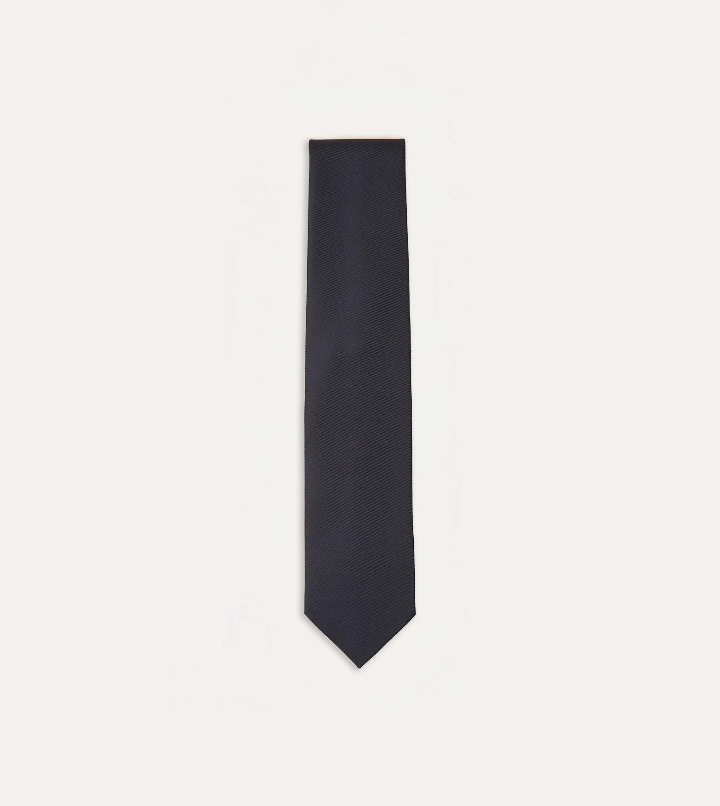 Navy Silk Twill Tipped Tie sold by Drake's London