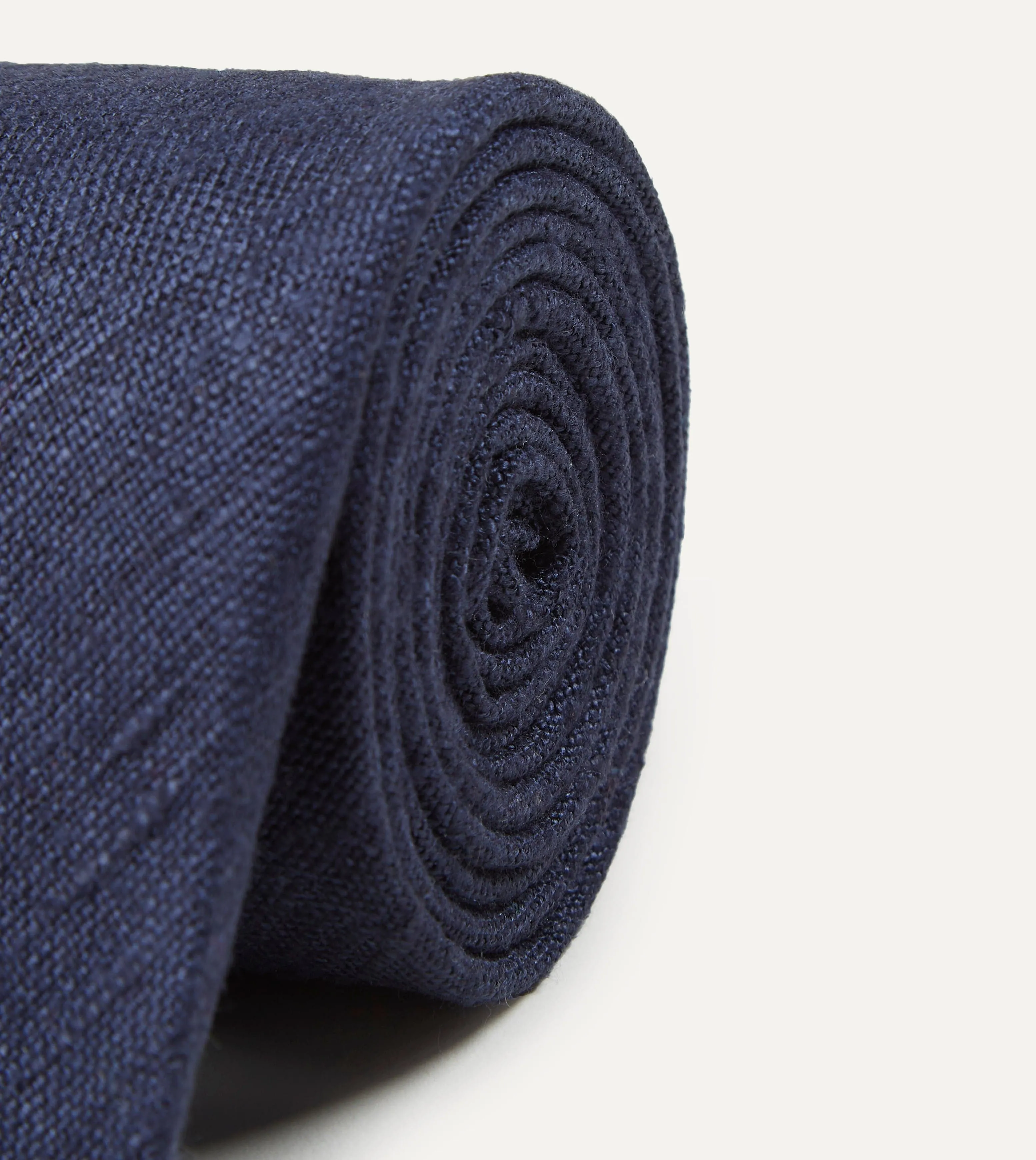 Navy Tussah Hand Rolled Silk Tie sold by Drake's London product image thumbnail 3
