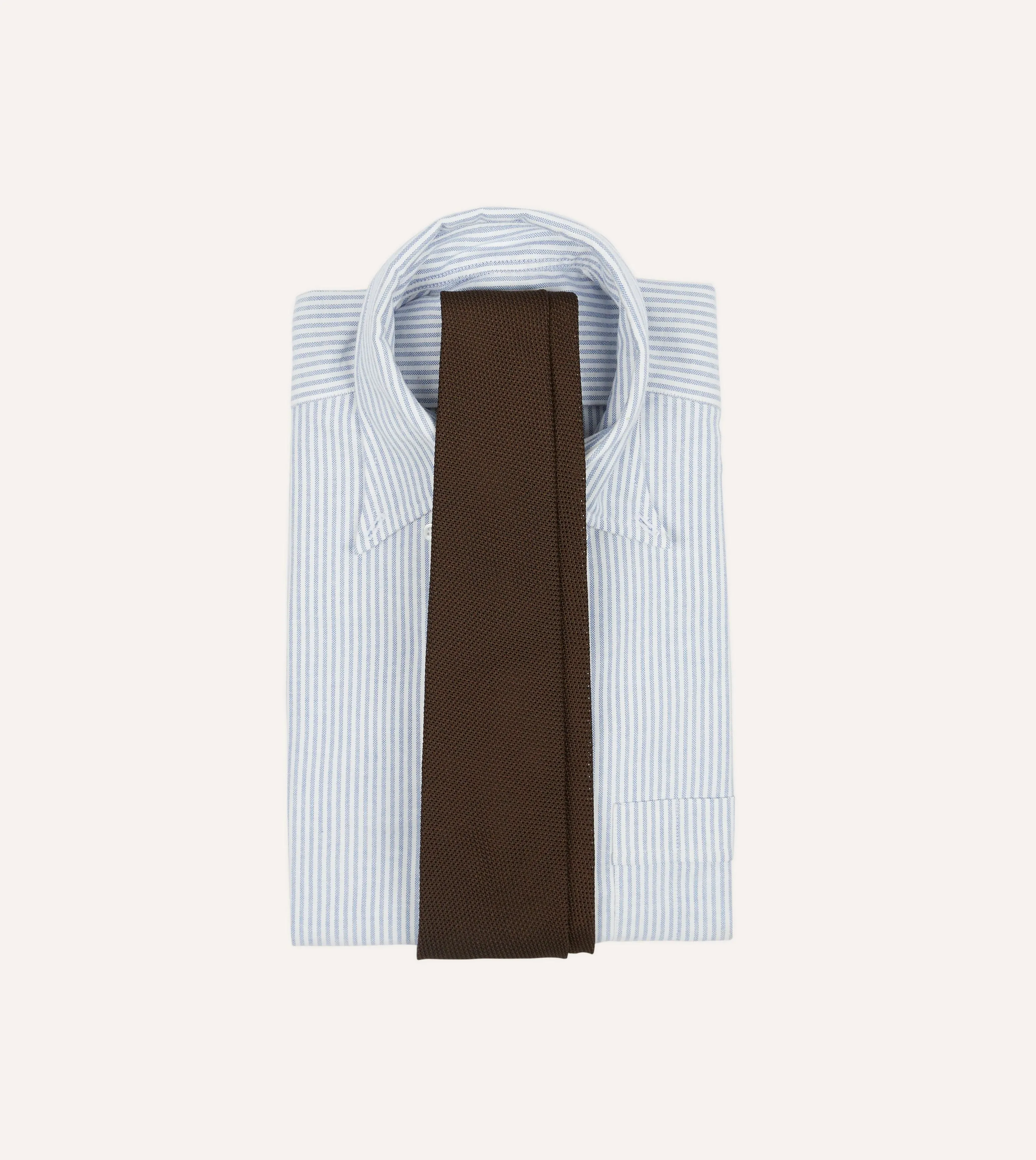 Brown Fine Woven Grenadine Silk Hand Rolled Tie sold by Drake's London product image thumbnail 2