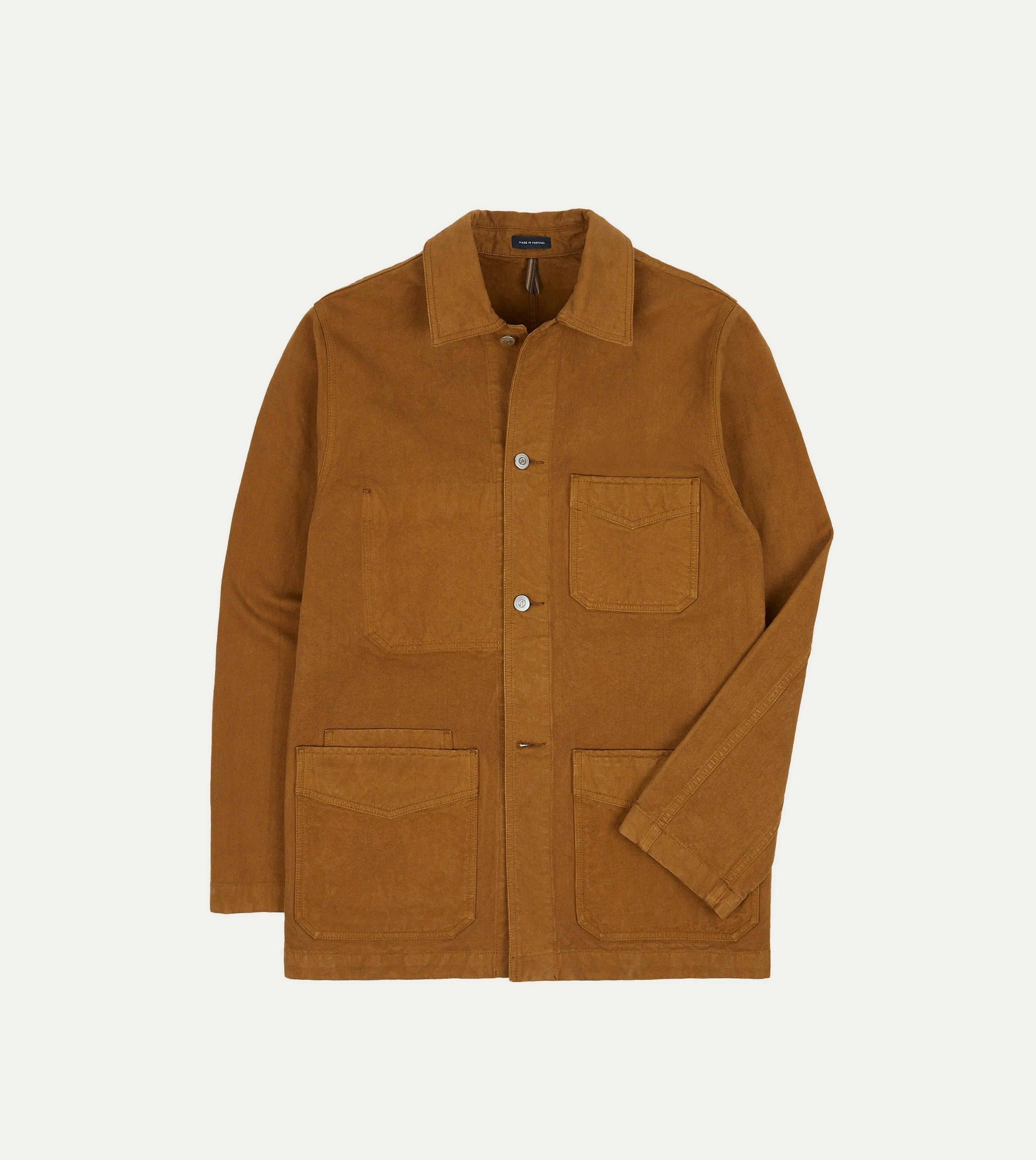 Tobacco Cotton Duck Canvas Five-Pocket Chore Jacket sold by Drake's London