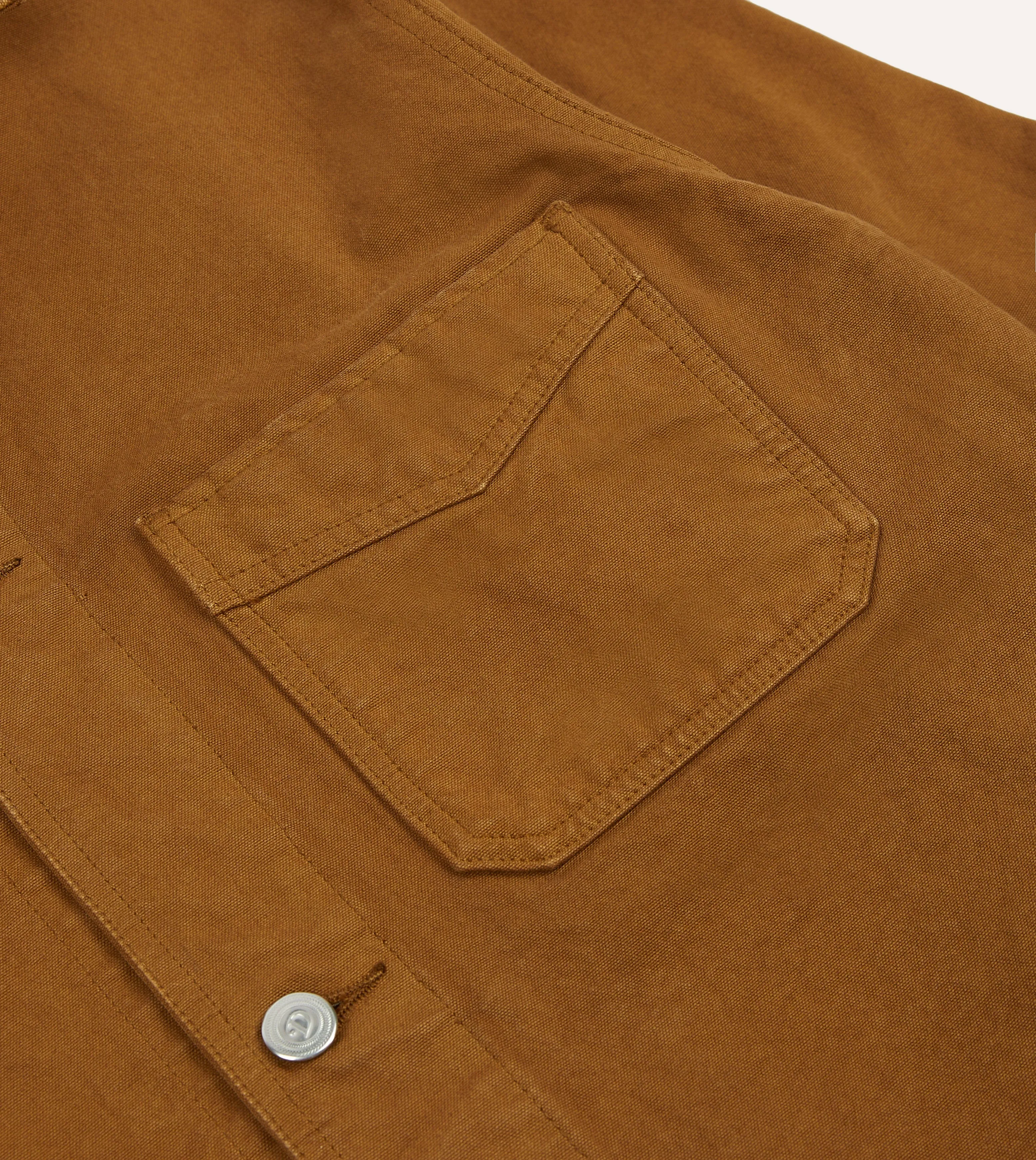 Tobacco Cotton Duck Canvas Five-Pocket Chore Jacket sold by Drake's London product image thumbnail 4