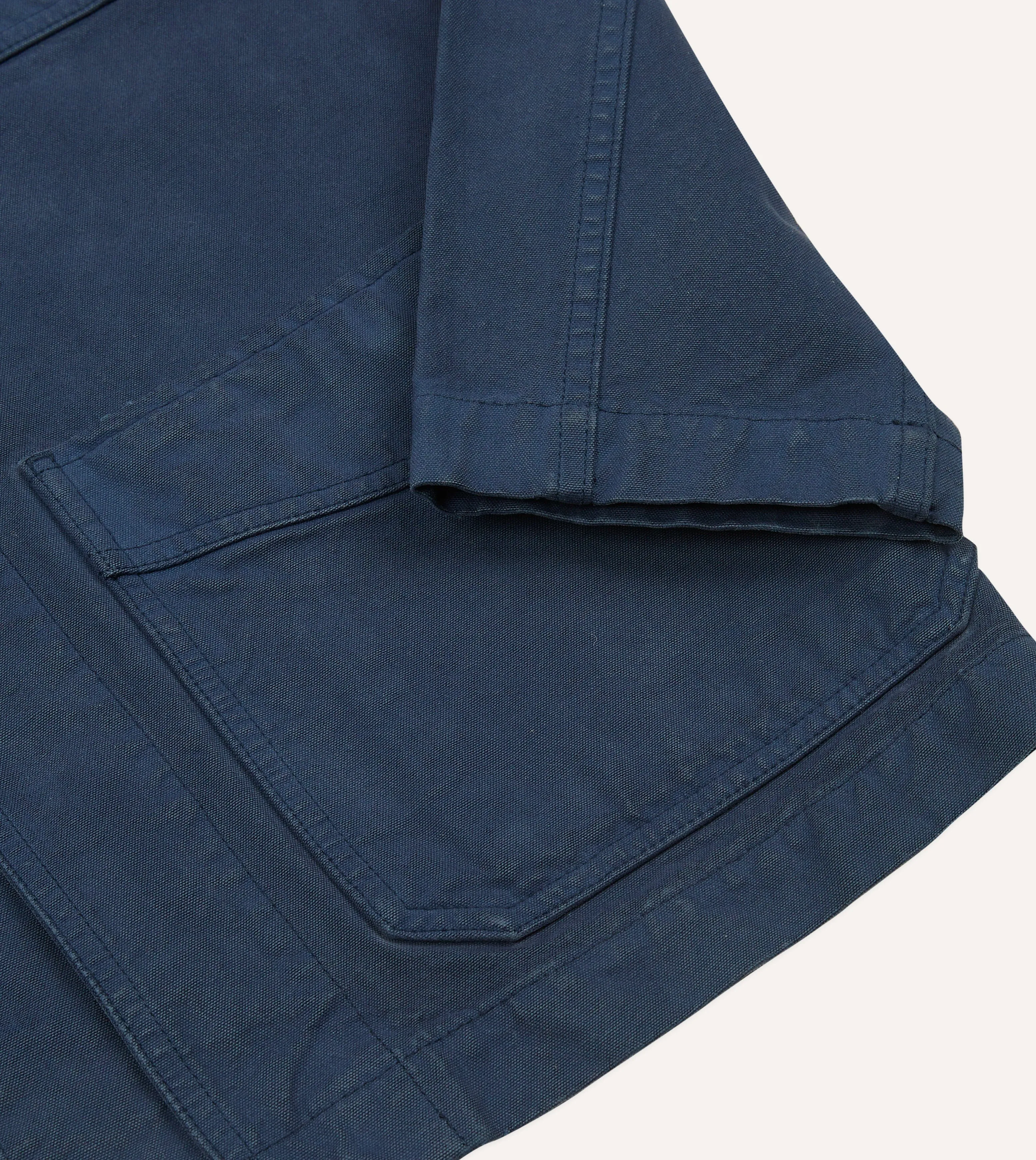 Navy Cotton Duck Canvas Five-Pocket Chore Jacket sold by Drake's London product image thumbnail 5