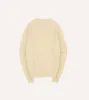 Ecru Brushed Shetland Cable Knit Crew Neck Jumper sold by Drake's London