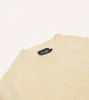 Ecru Brushed Shetland Cable Knit Crew Neck Jumper sold by Drake's London