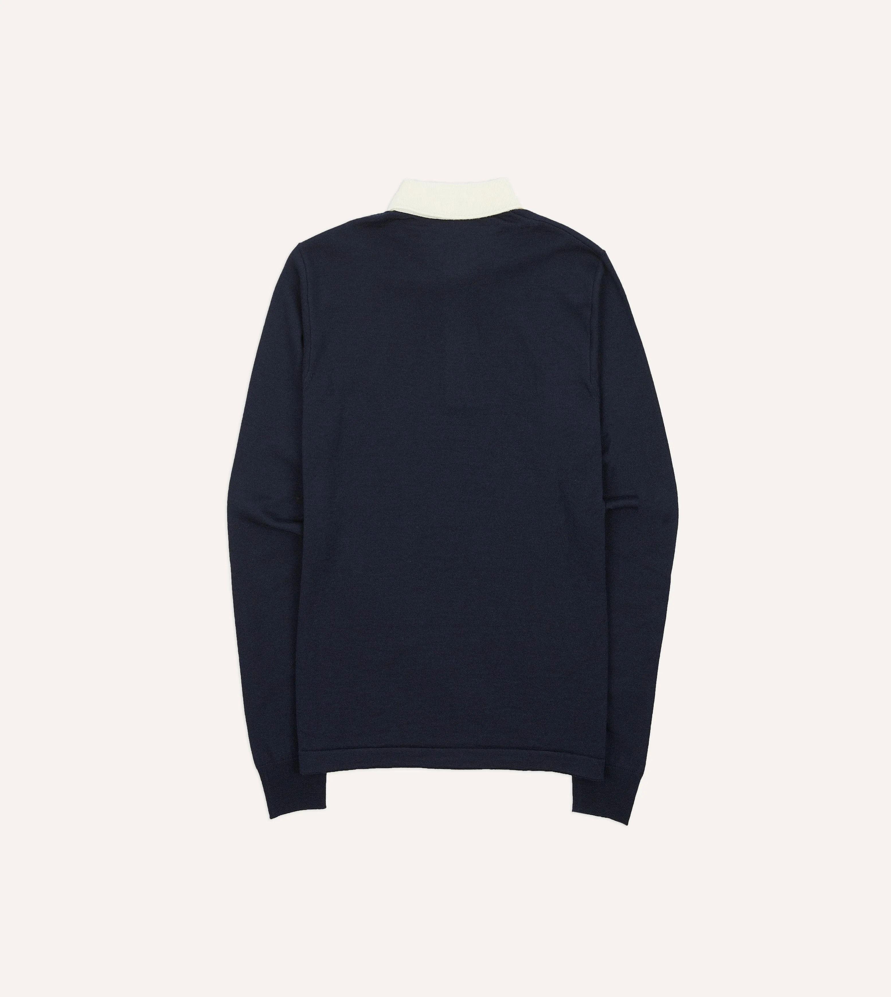 Navy Merino Wool Knitted Rugby Shirt sold by Drake's London product image thumbnail 5
