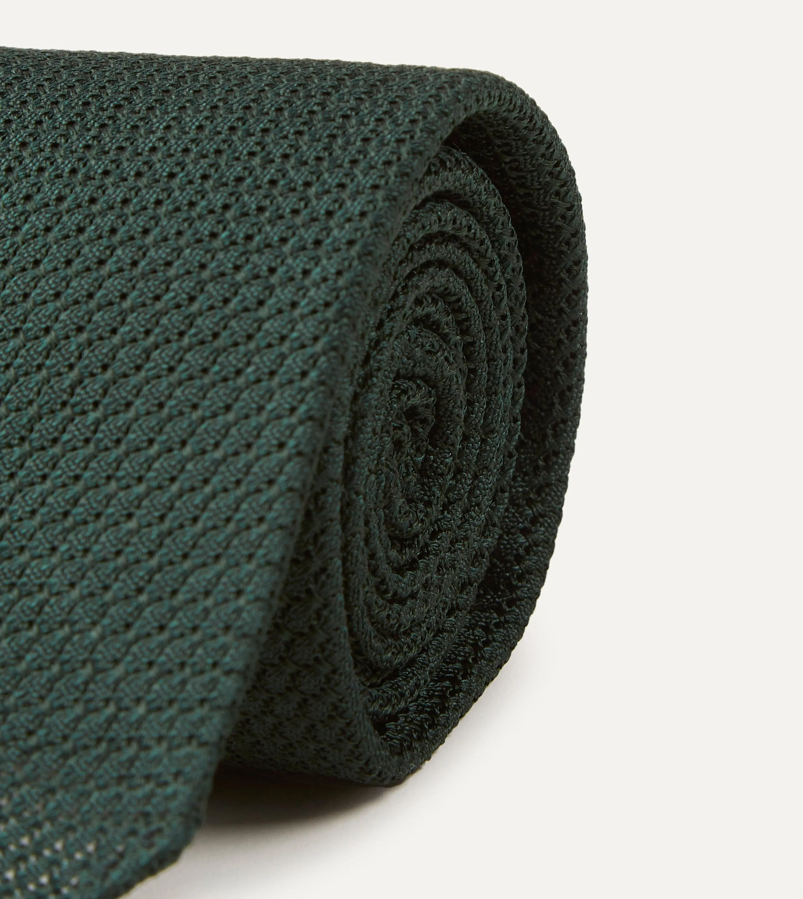 Green Hand Rolled Large Knot Grenadine Tie sold by Drake's London product image thumbnail 3