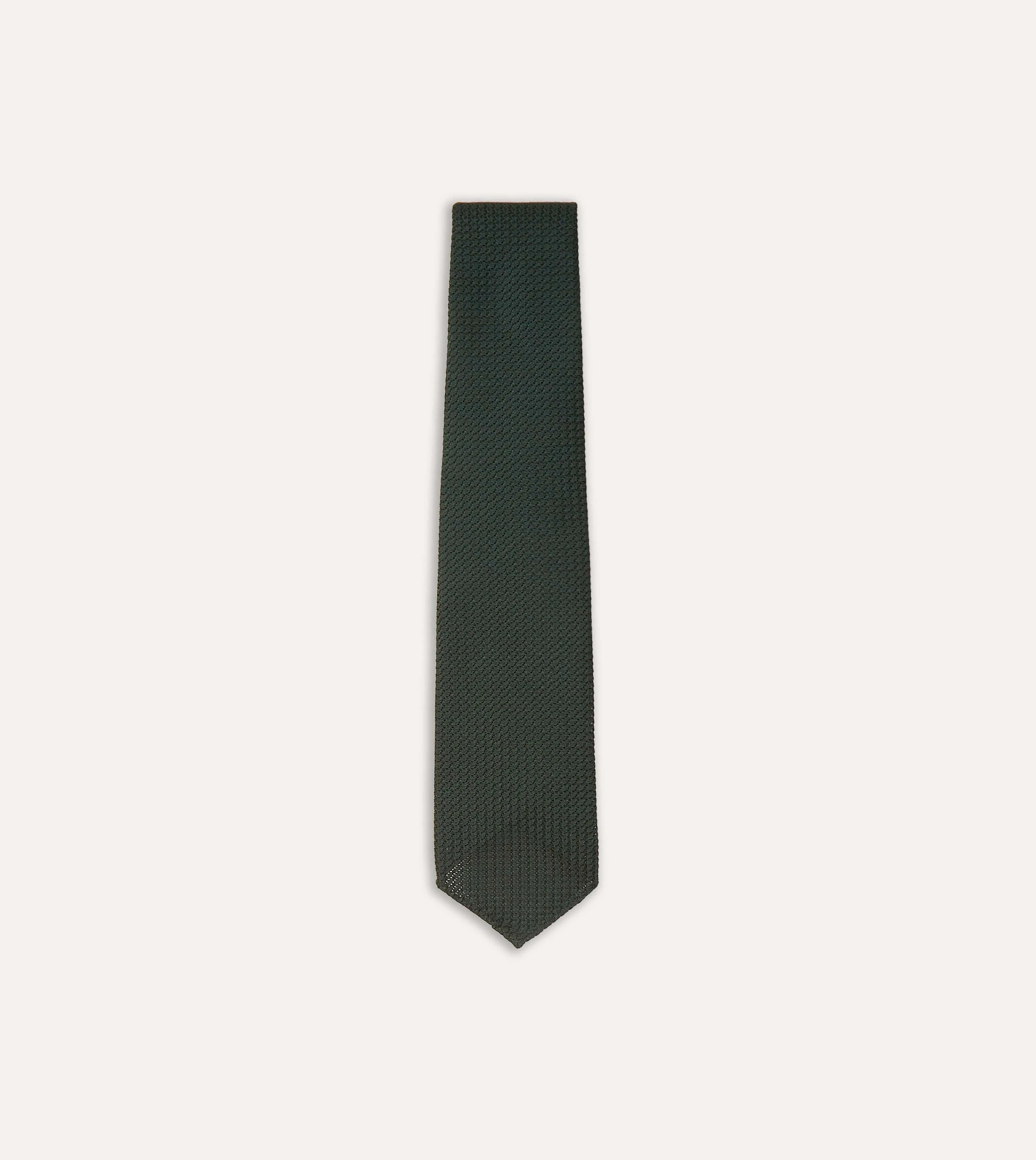 Green Hand Rolled Large Knot Grenadine Tie sold by Drake's London