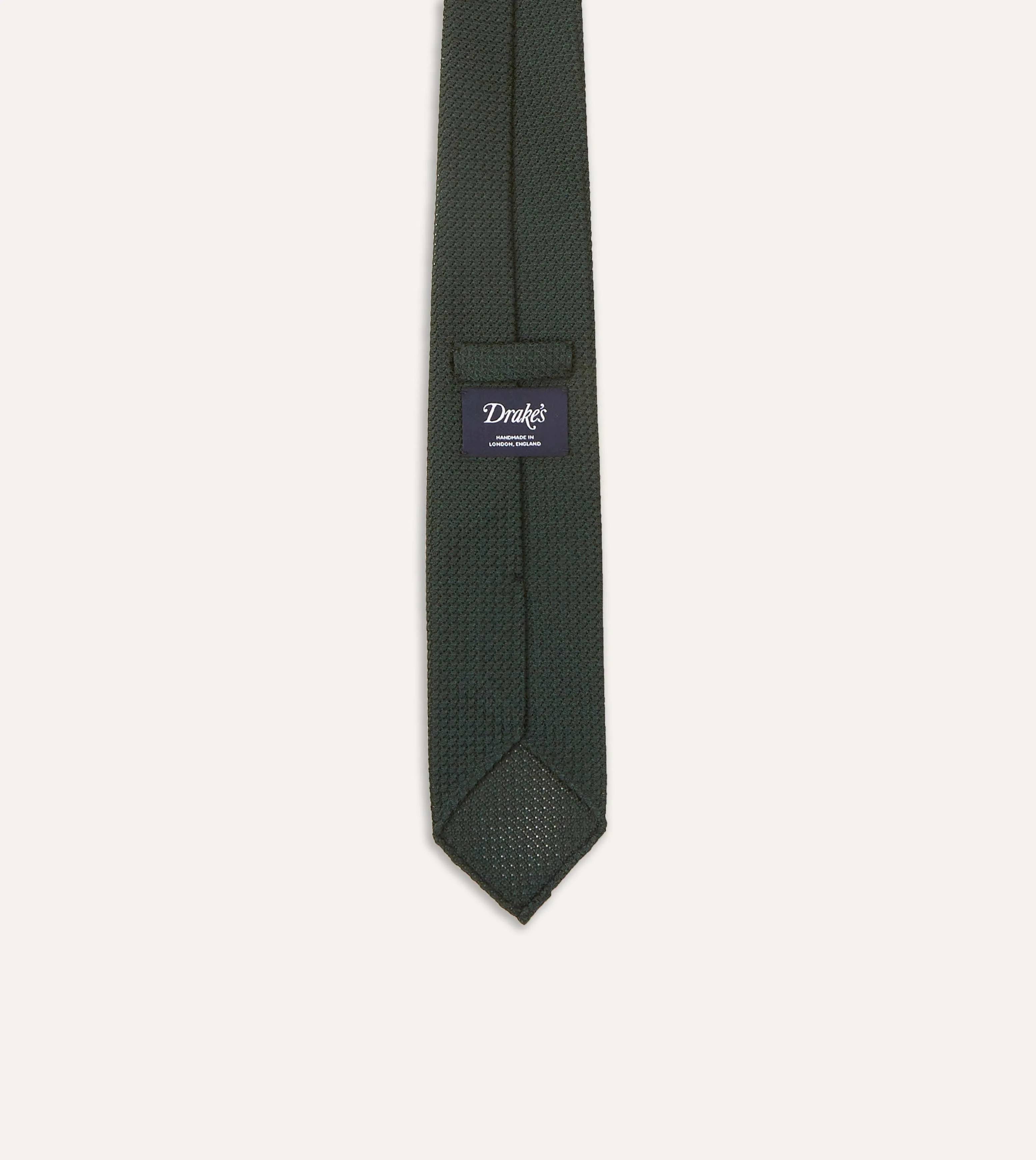 Green Hand Rolled Large Knot Grenadine Tie sold by Drake's London product image thumbnail 5