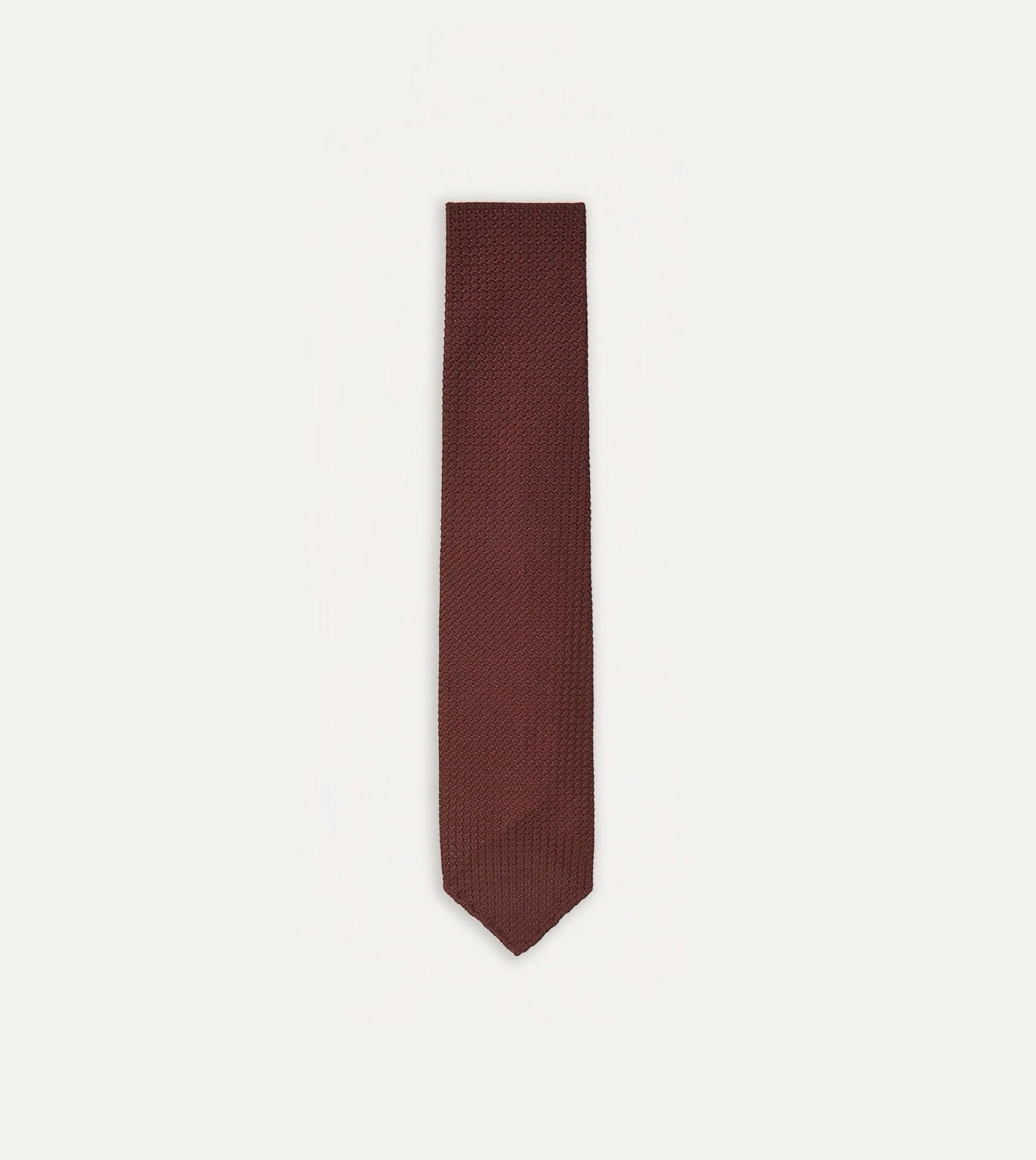 Wine Hand Rolled Large Knot Grenadine Tie sold by Drake's London