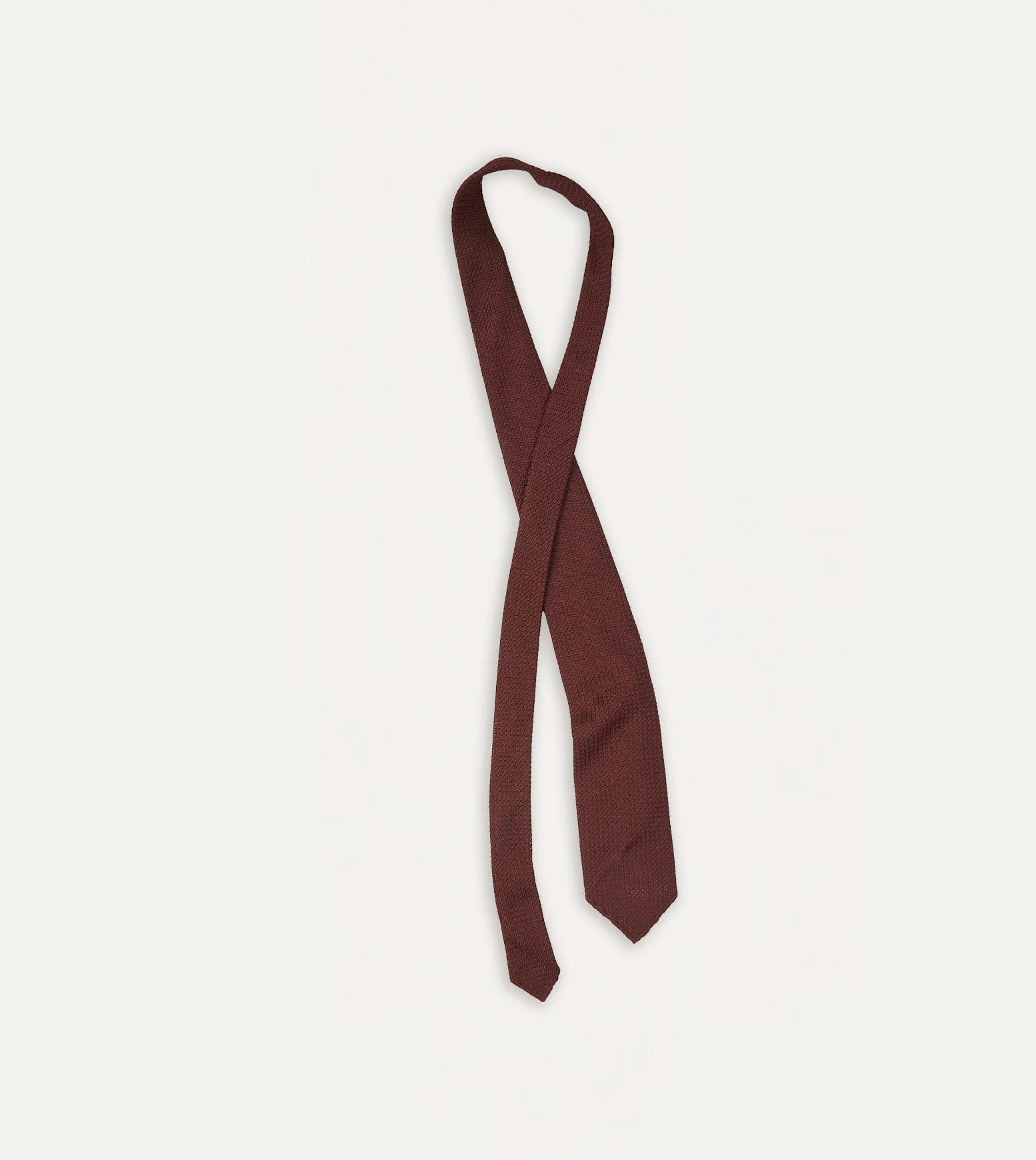 Wine Hand Rolled Large Knot Grenadine Tie sold by Drake's London product image thumbnail 4