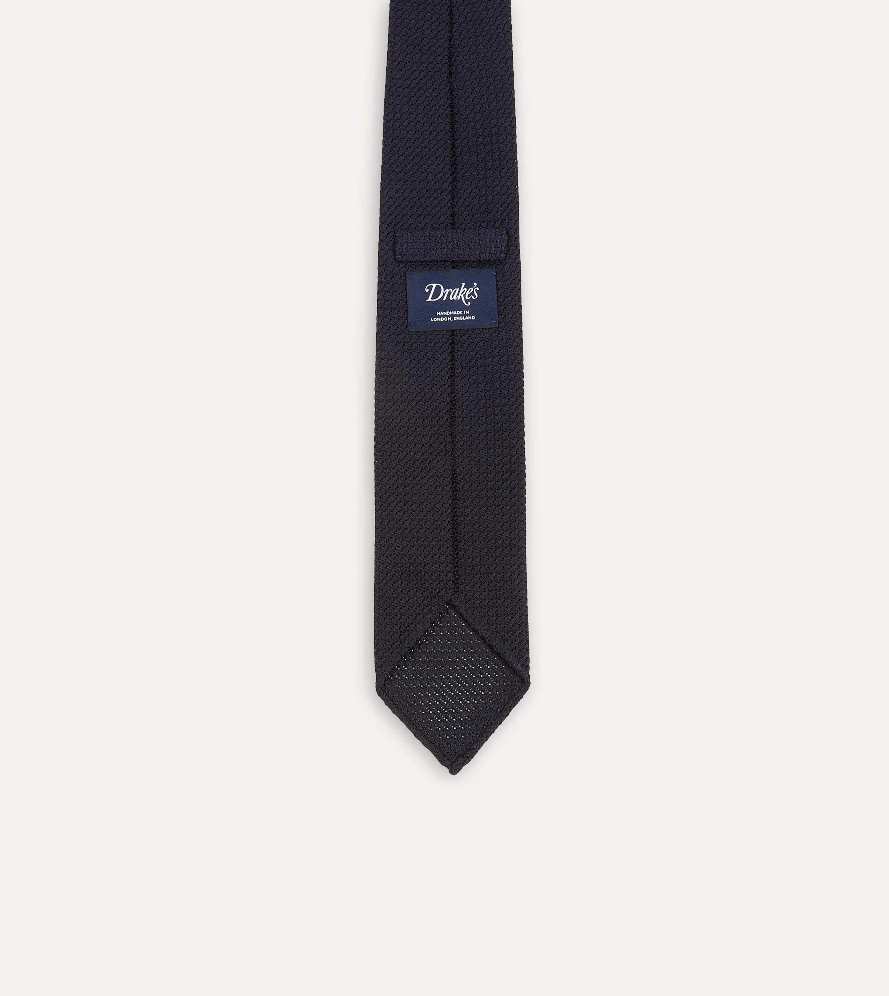 Dark Navy Hand Rolled Large Knot Grenadine Tie sold by Drake's London product image thumbnail 5
