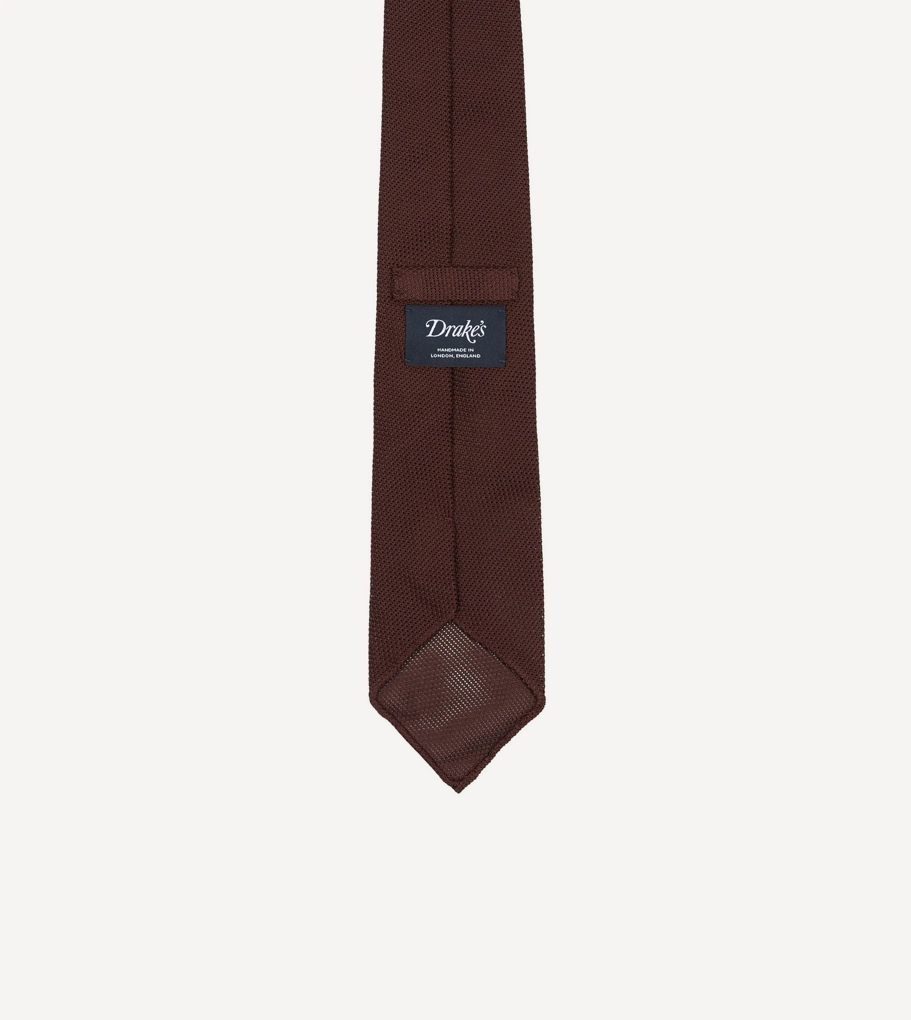 Burgundy Fine Woven Grenadine Silk Hand Rolled Tie sold by Drake's London product image thumbnail 4