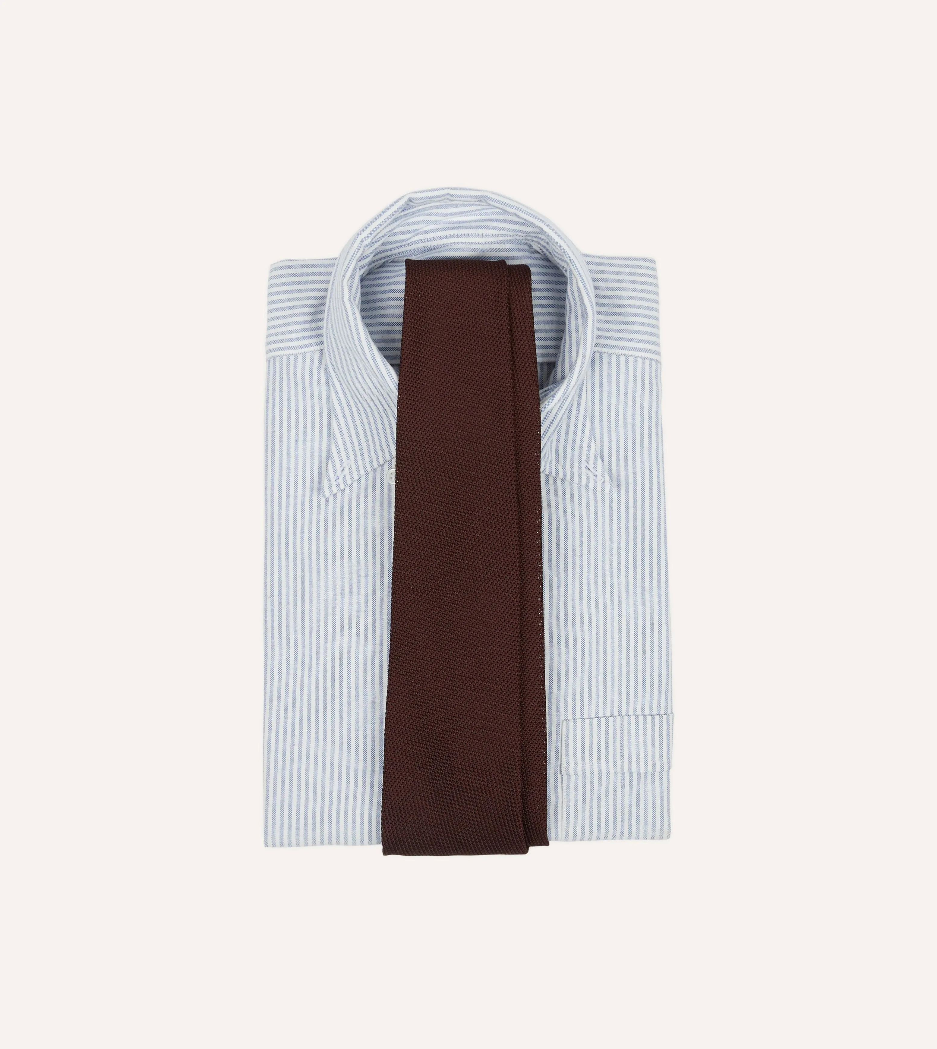 Burgundy Fine Woven Grenadine Silk Hand Rolled Tie sold by Drake's London product image thumbnail 2