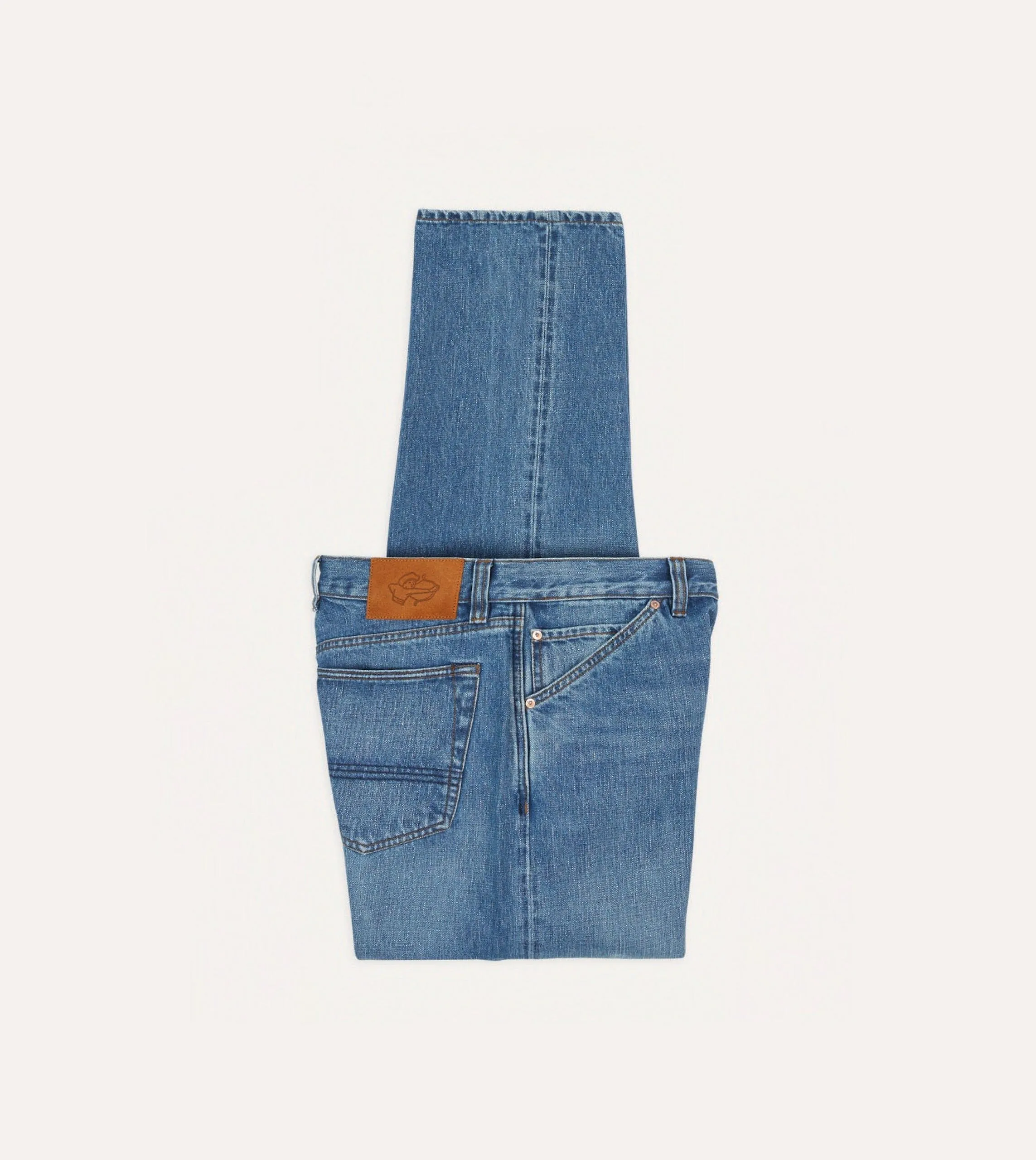 Custom Wash 14.2oz Japanese Selvedge Denim Five-Pocket Jeans sold by Drake's London