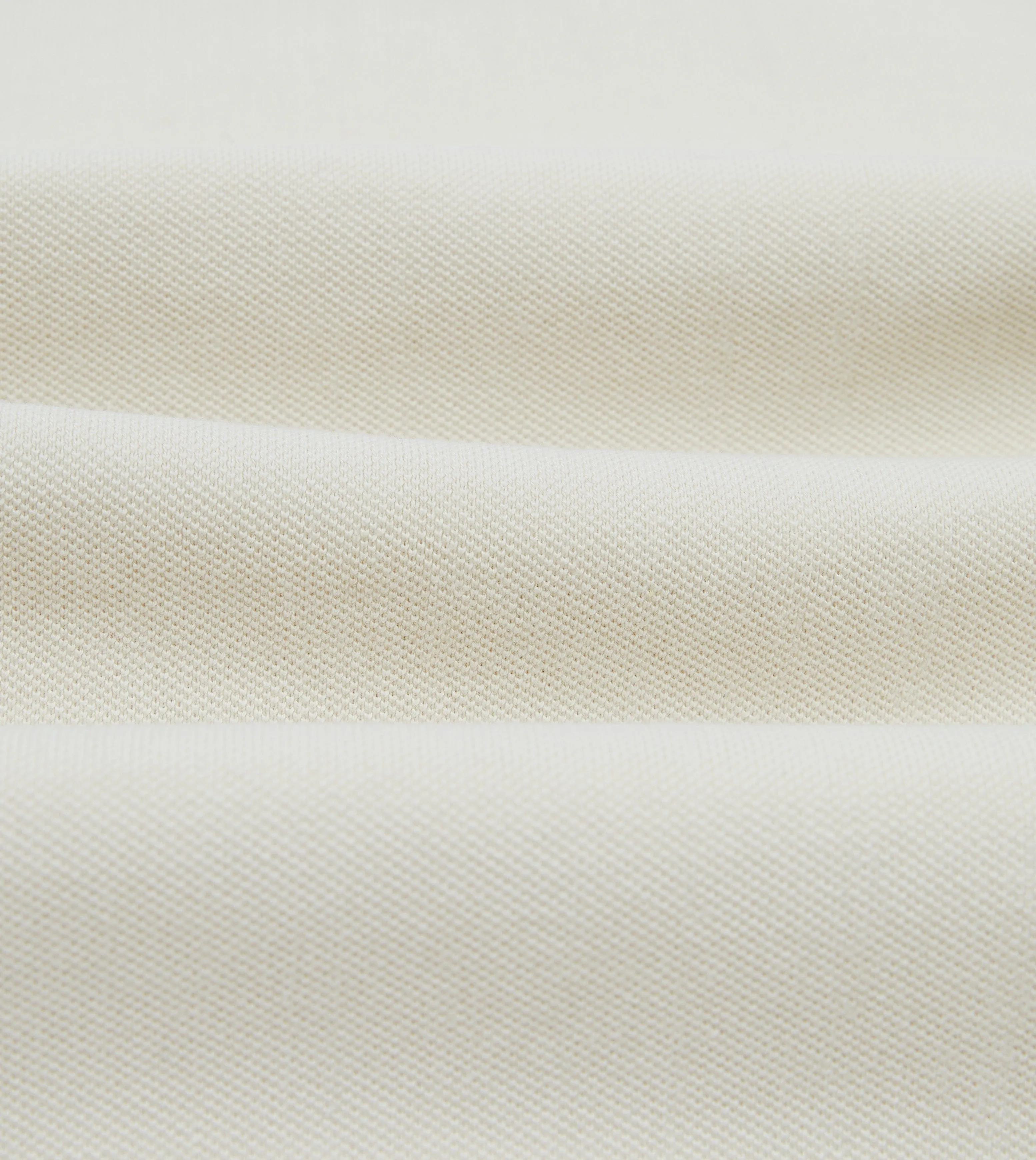 Ecru Pique Cotton Long-Sleeve Polo Shirt sold by Drake's London product image thumbnail 2