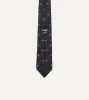 Navy Red Pennant Motif Silk Tipped Tie sold by Drake's London
