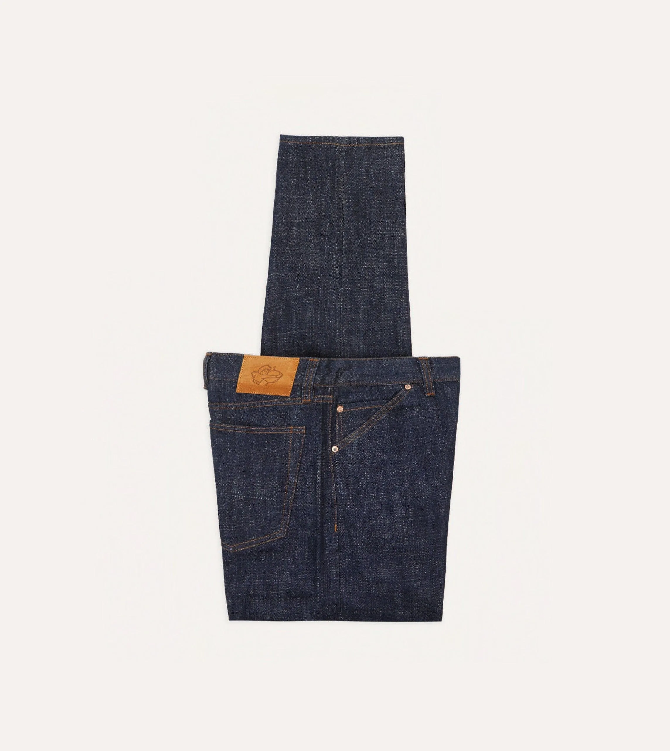 Indigo Rinse 15.5oz Japanese Selvedge Denim Five-Pocket Jeans sold by Drake's London