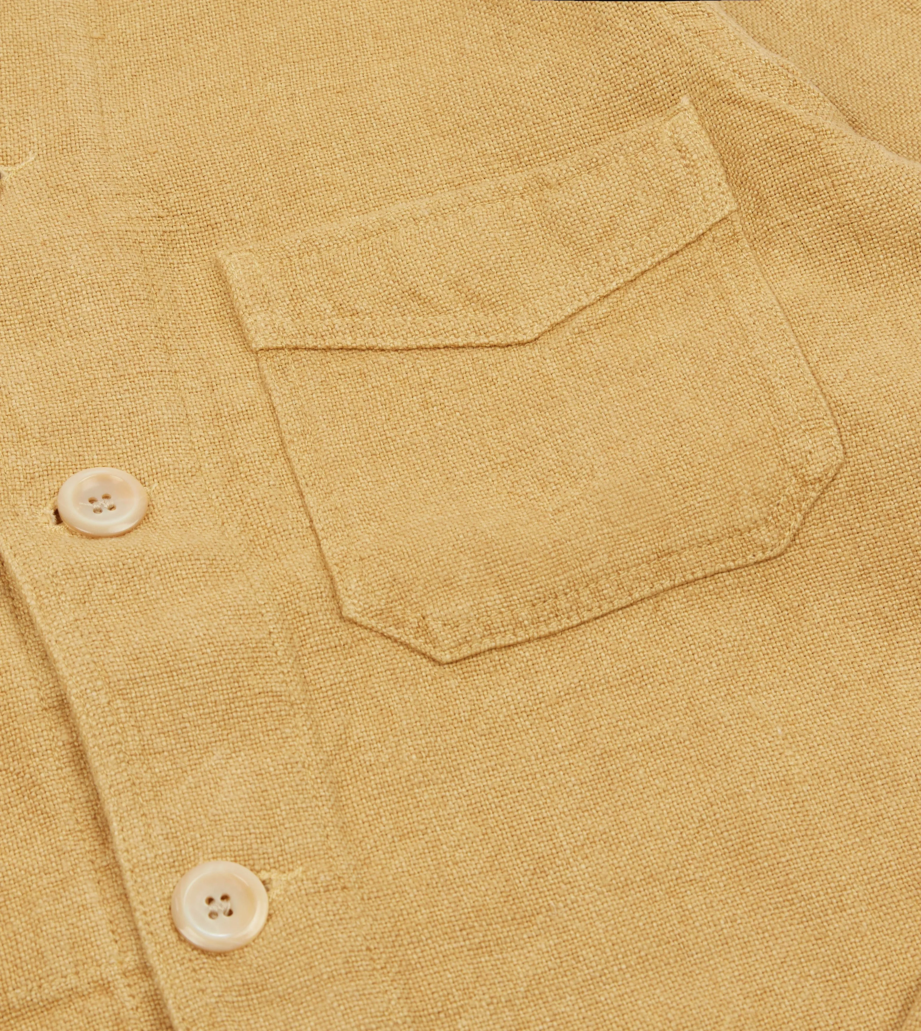 Sand Linen Five-Pocket Chore Jacket sold by Drake's London product image thumbnail 4