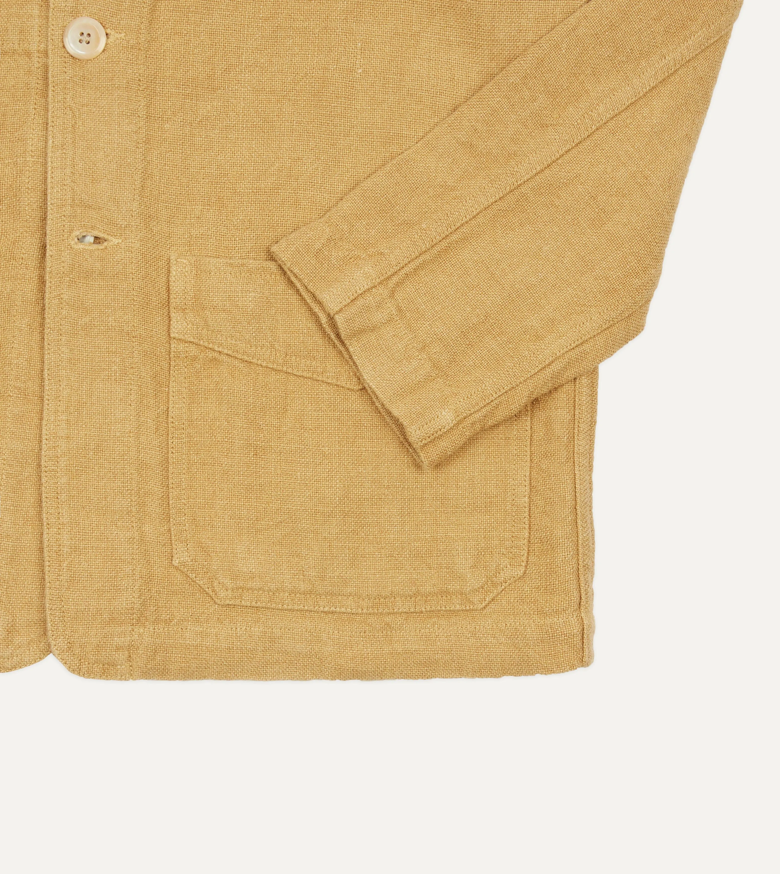 Sand Linen Five-Pocket Chore Jacket sold by Drake's London product image thumbnail 5