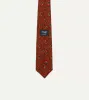 Brown Oval Medallion Print Silk Self Tipped Tie sold by Drake's London
