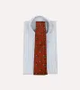 Brown Oval Medallion Print Silk Self Tipped Tie sold by Drake's London