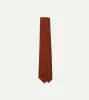 Brown Oval Medallion Print Silk Self Tipped Tie sold by Drake's London