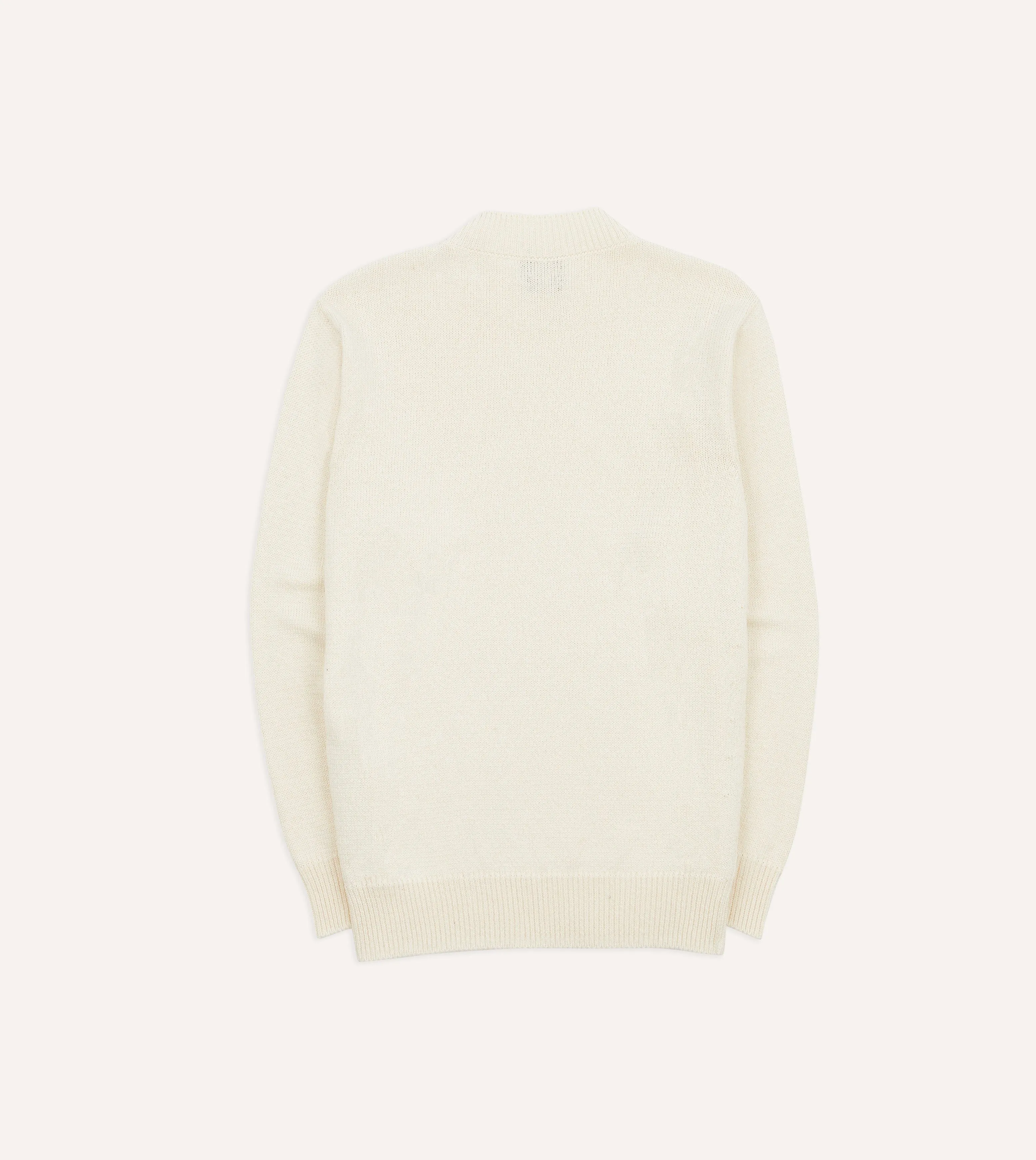 Ecru Cotton Mock Neck Jumper sold by Drake's London product image thumbnail 5