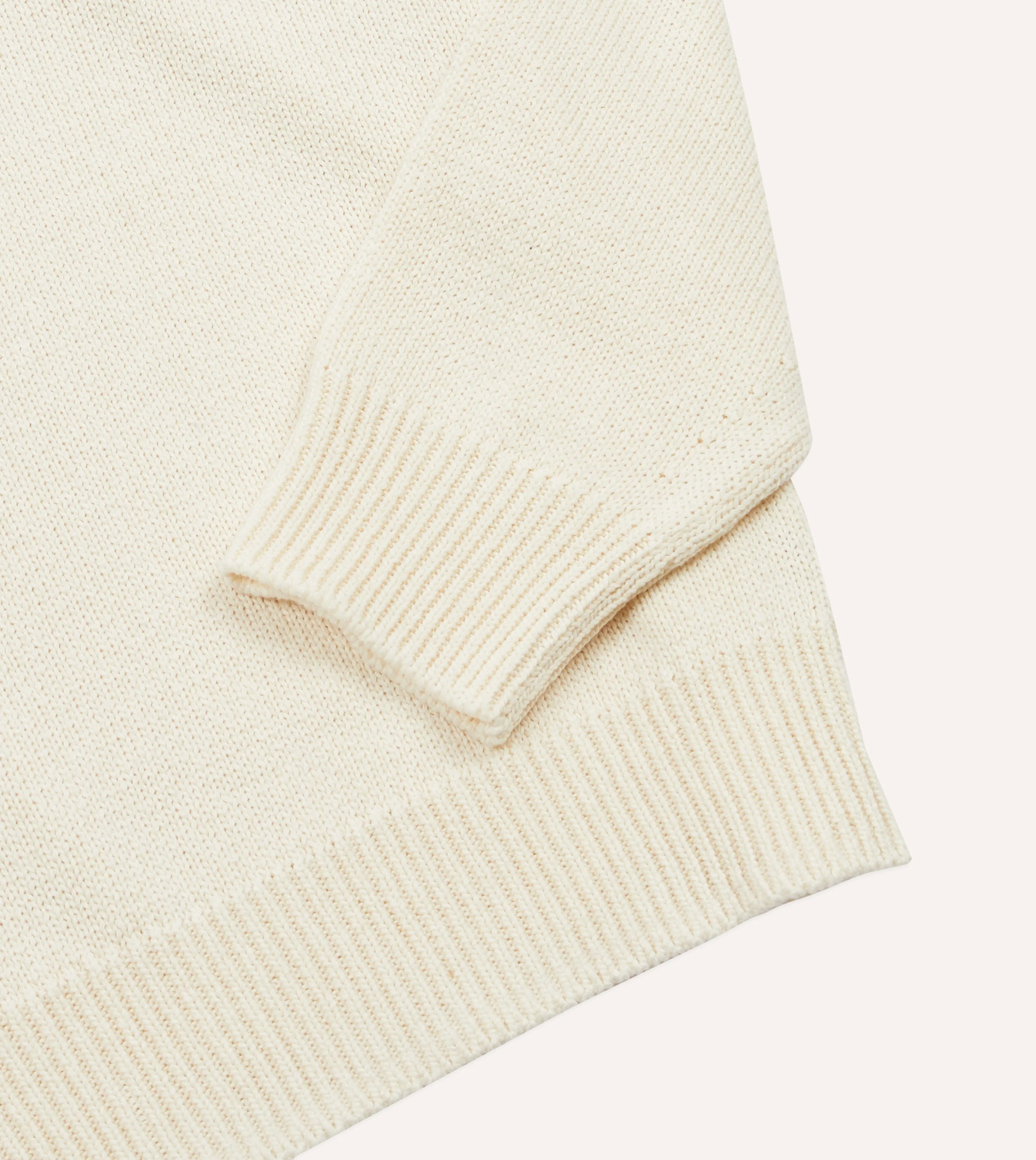 Ecru Cotton Mock Neck Jumper sold by Drake's London product image thumbnail 4