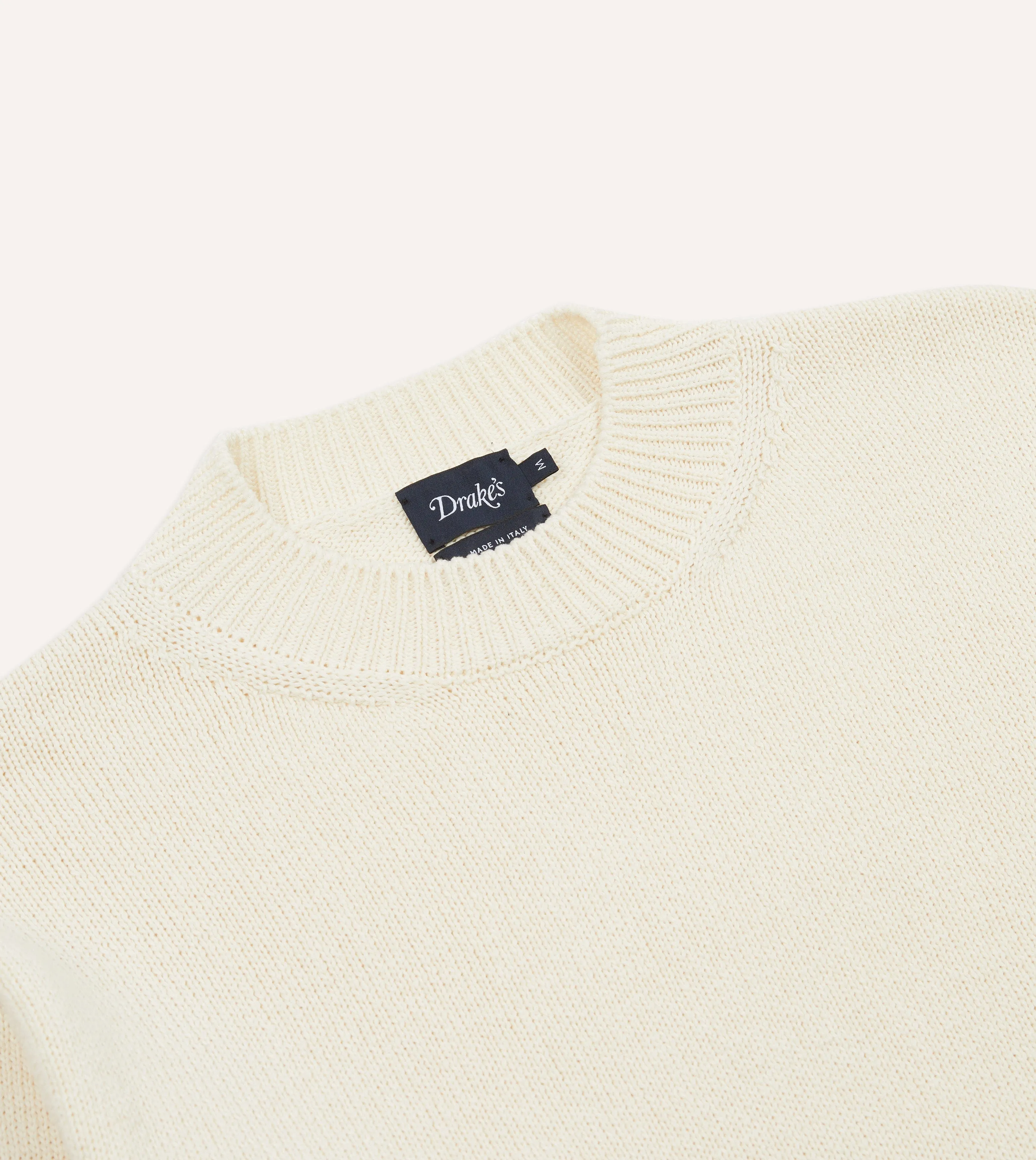 Ecru Cotton Mock Neck Jumper sold by Drake's London product image thumbnail 3