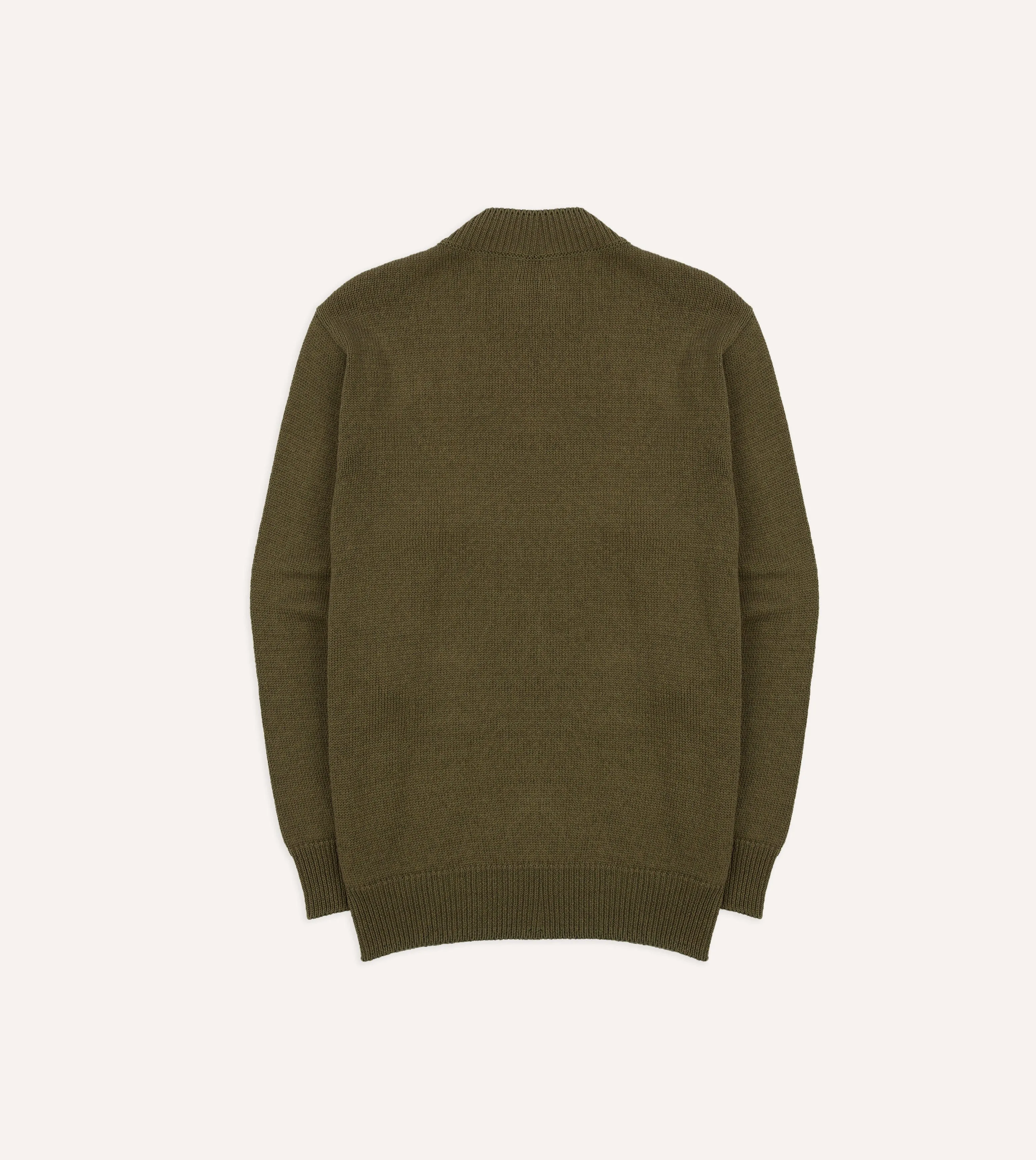 Olive Cotton Mock Neck Jumper sold by Drake's London product image thumbnail 5