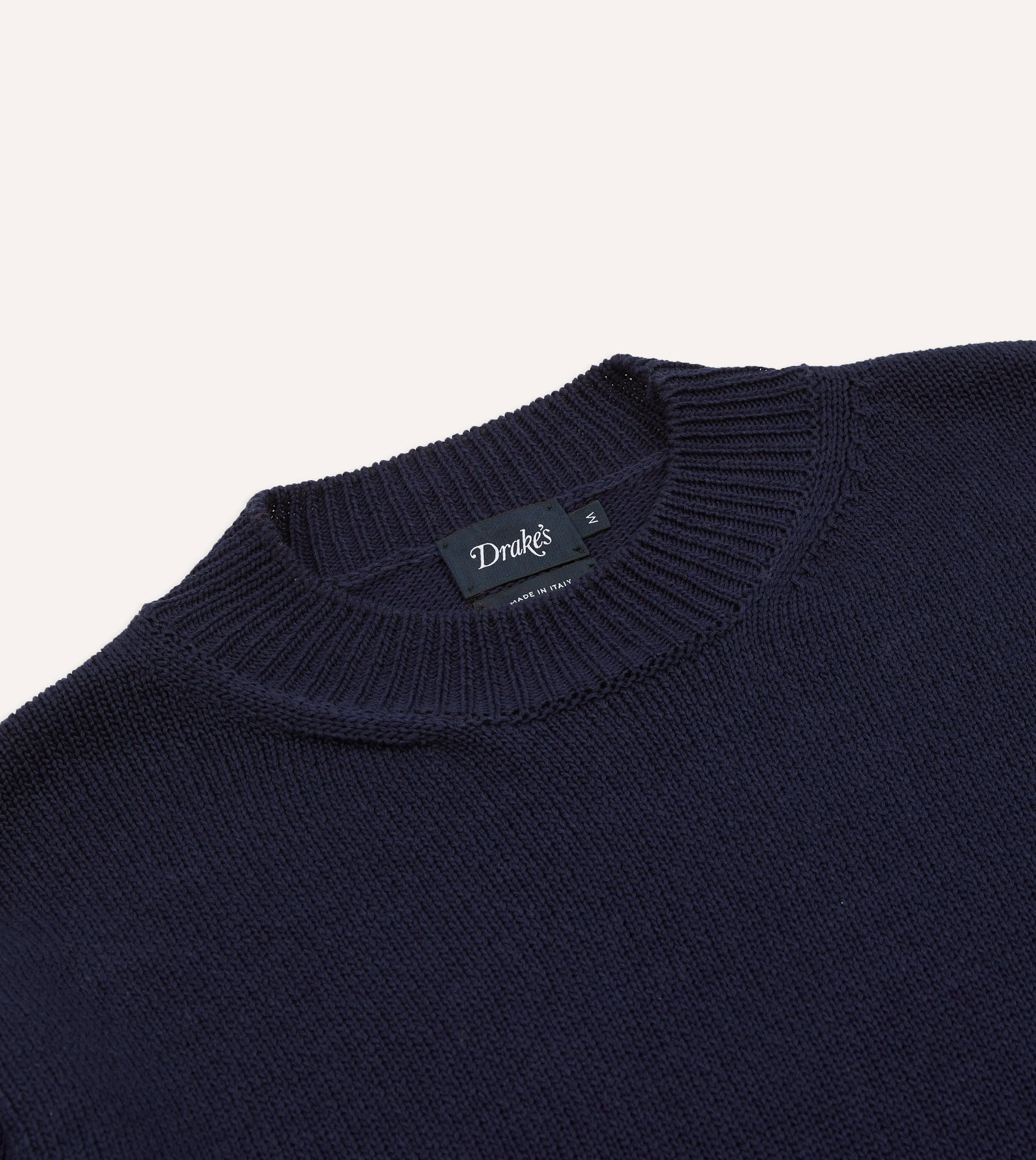 Navy Cotton Mock Neck Jumper sold by Drake's London product image thumbnail 3