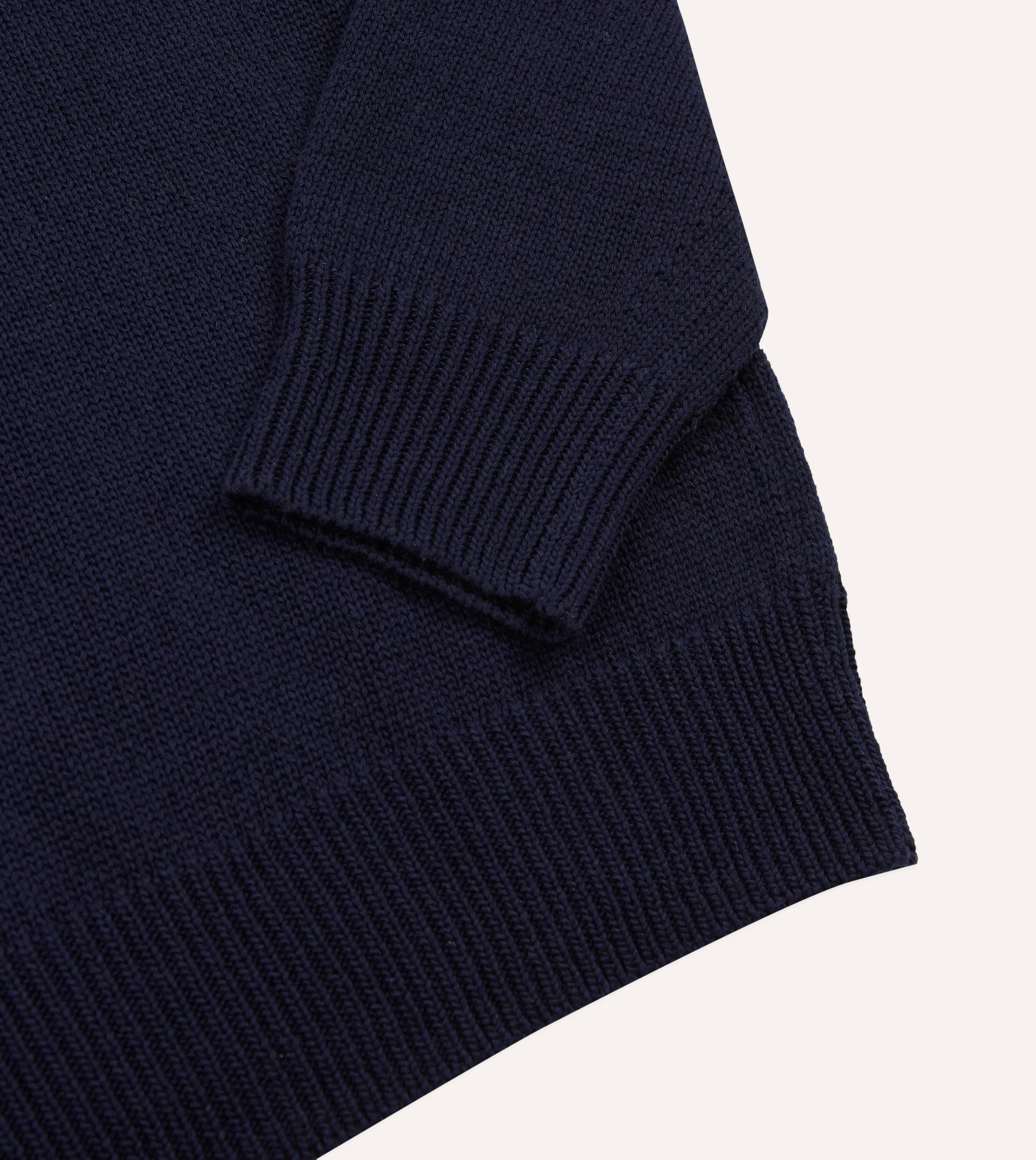 Navy Cotton Mock Neck Jumper sold by Drake's London product image thumbnail 4