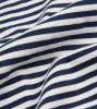 Navy and Ecru Stripe Knitted Jersey Cotton Long-Sleeve Polo Shirt sold by Drake's London