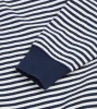 Navy and Ecru Stripe Knitted Jersey Cotton Long-Sleeve Polo Shirt sold by Drake's London