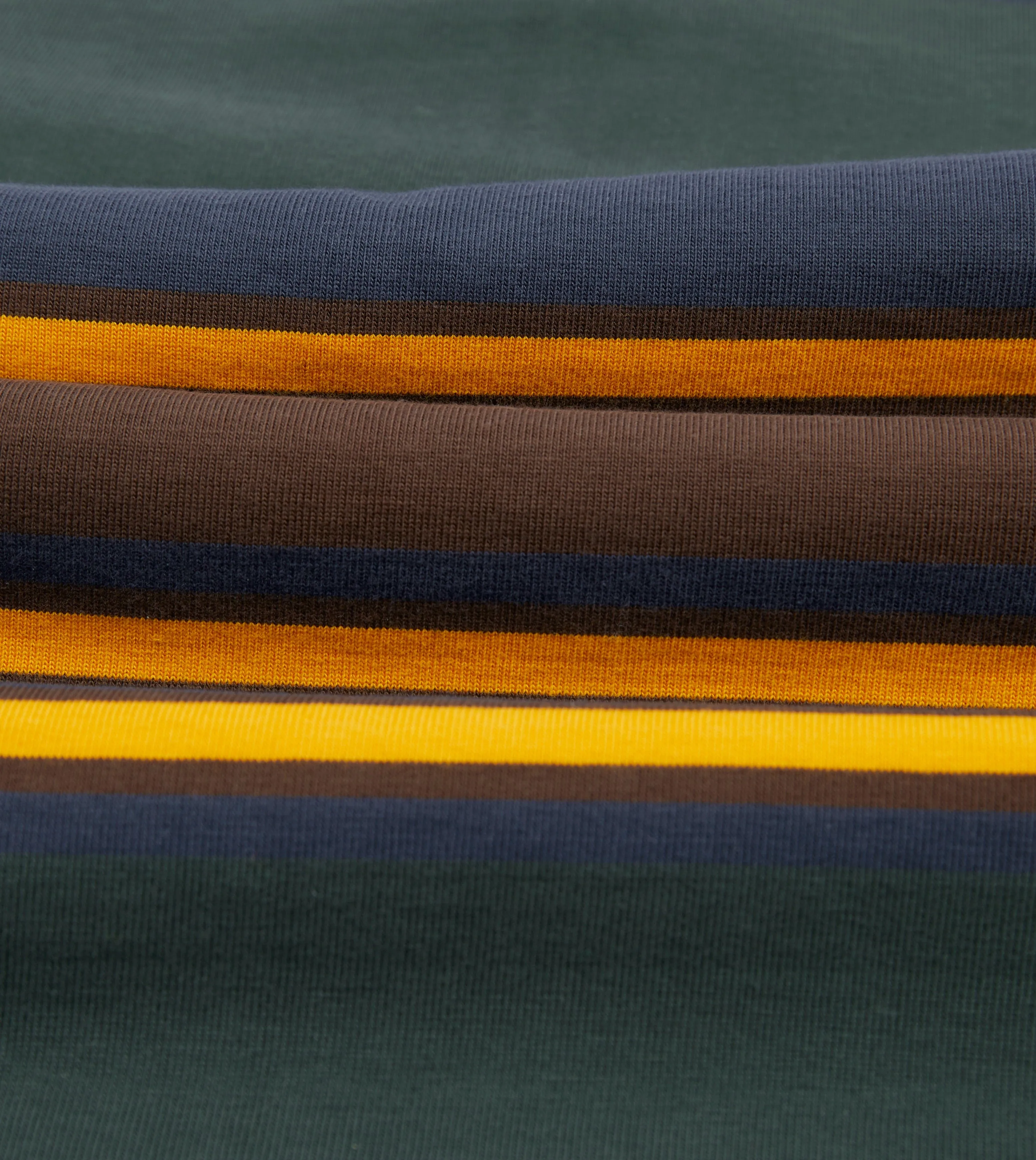 Green, Navy and Gold Stripe Cotton Rugby Shirt sold by Drake's London product image thumbnail 2