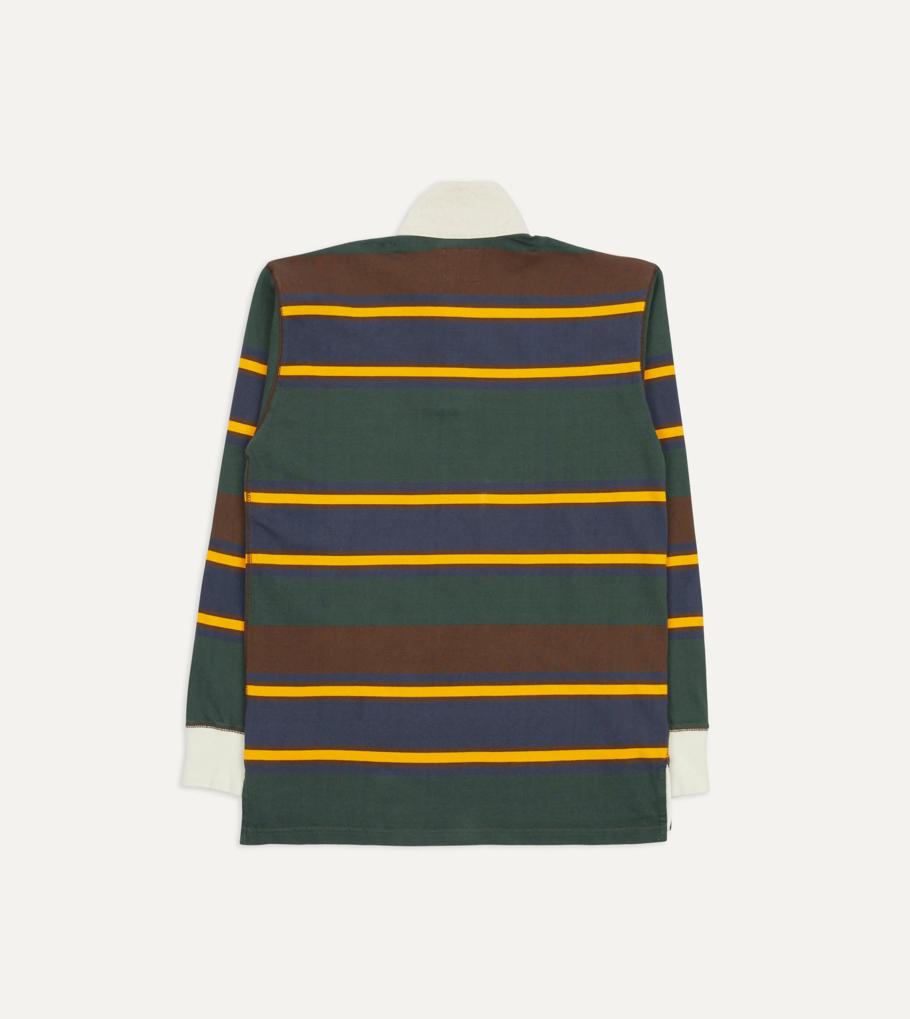 Green, Navy and Gold Stripe Cotton Rugby Shirt sold by Drake's London product image thumbnail 3