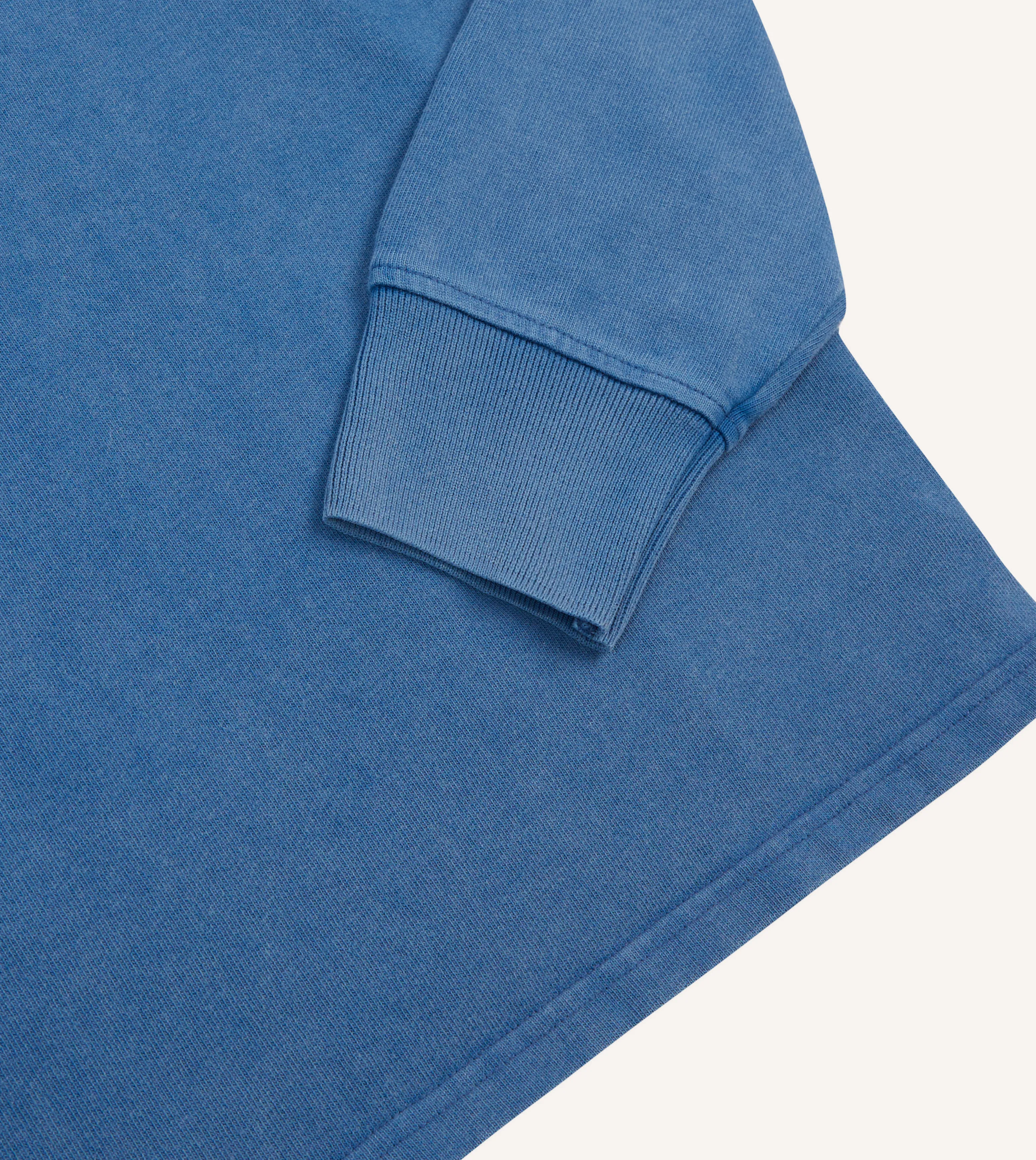 Indigo Cotton Jersey Long-Sleeve Polo Shirt sold by Drake's London product image thumbnail 5