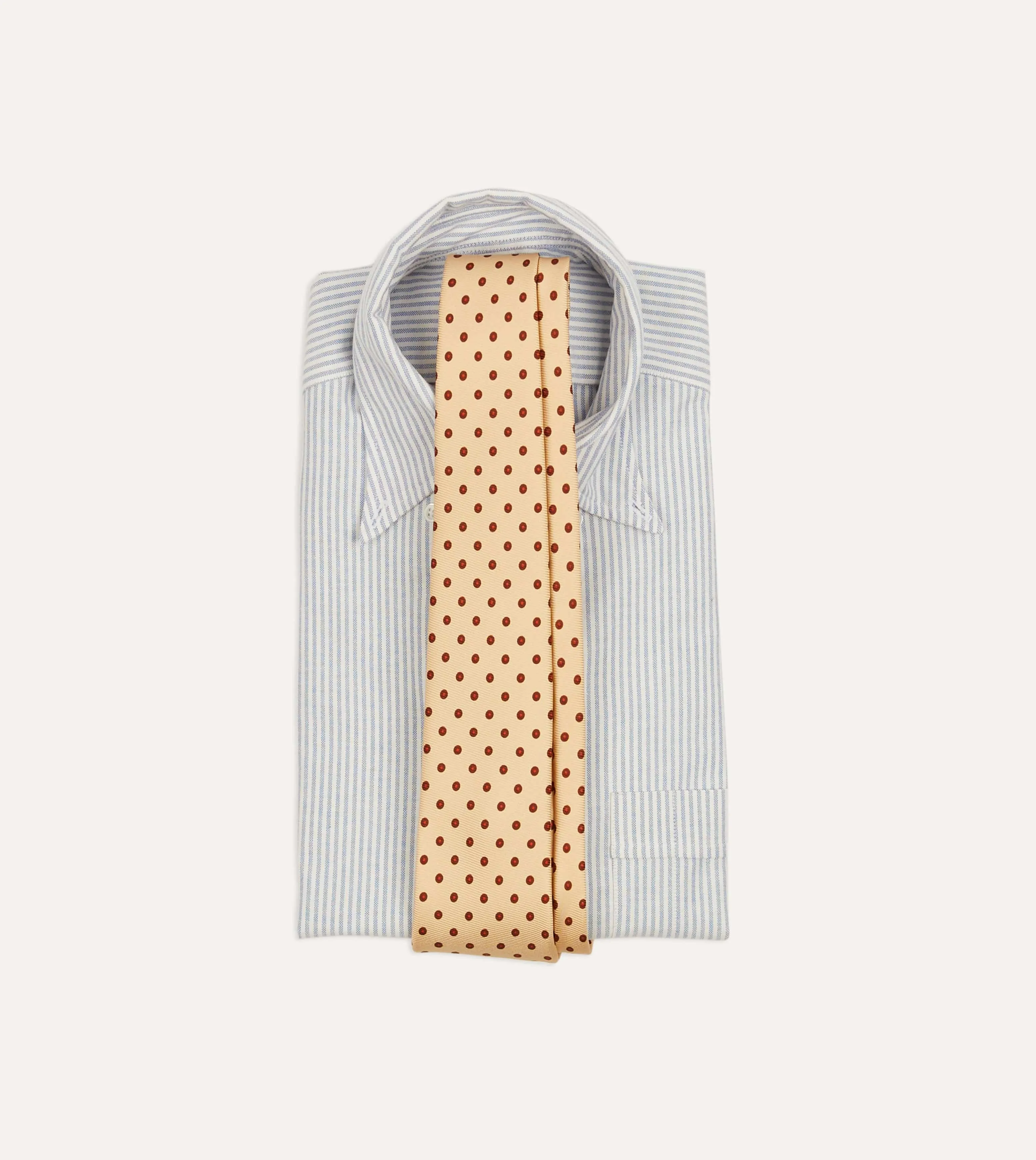 Gold Circular Dot Silk Self Tipped Tie sold by Drake's London product image thumbnail 2