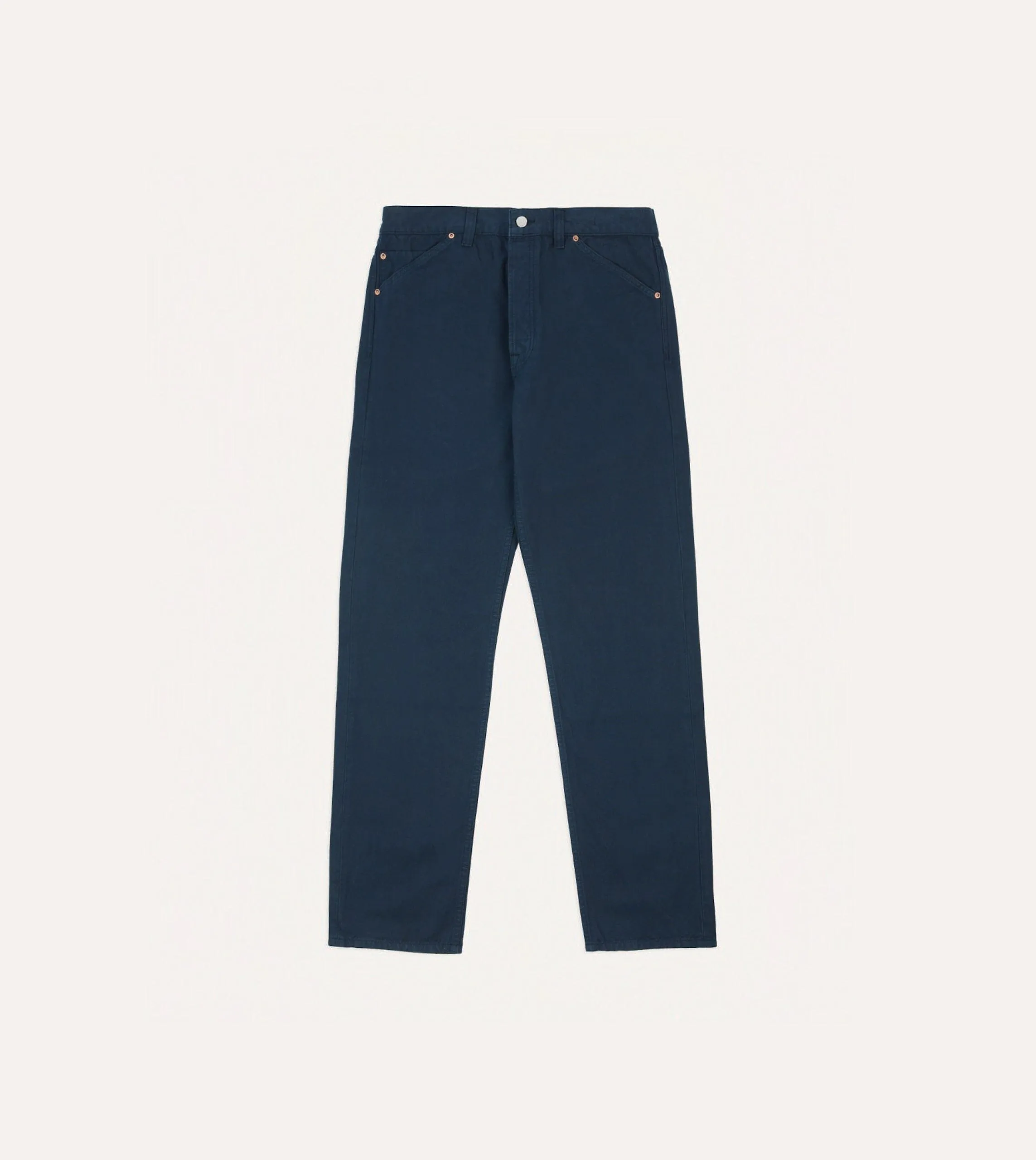 Navy Lightweight Cotton Canvas Five-Pocket Jeans sold by Drake's London product image thumbnail 4